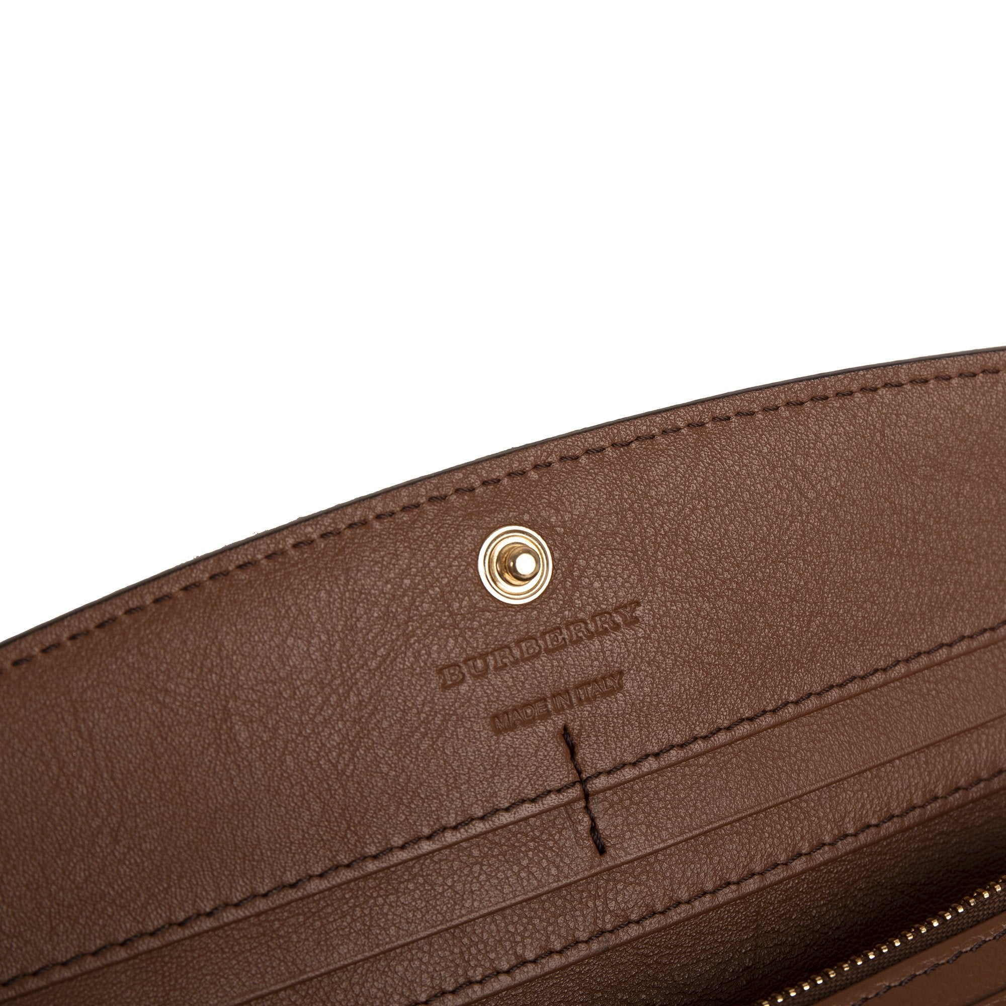 Burberry Leather Trim House Check Continental Wallet