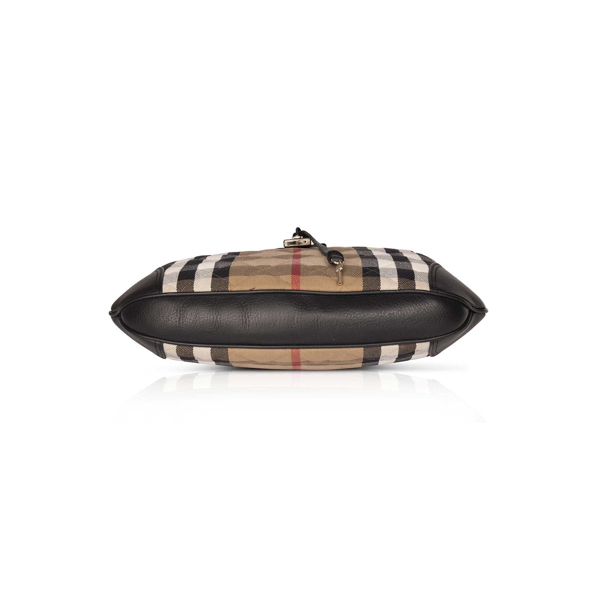 Burberry Leather-Trimmed House Check Hobo