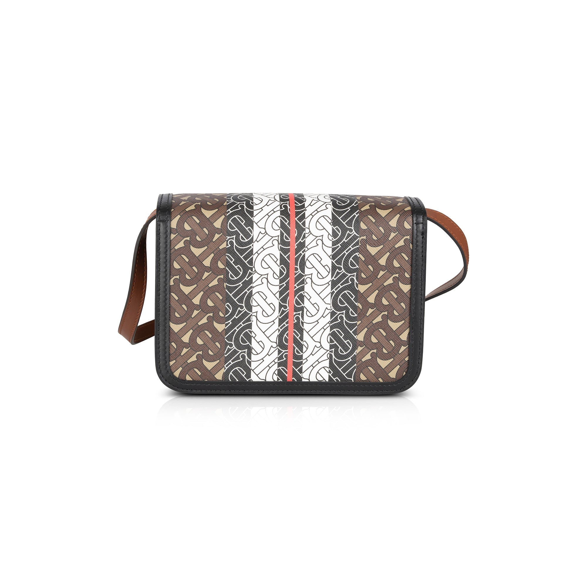 Burberry Monogram E-Canvas Small TB Flap Crossbody Bag