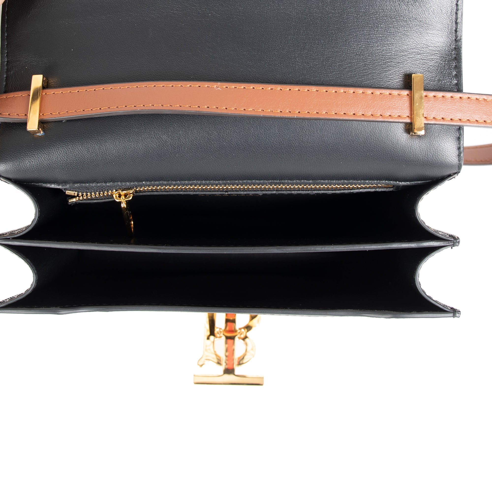 Burberry Monogram E-Canvas Small TB Flap Crossbody Bag