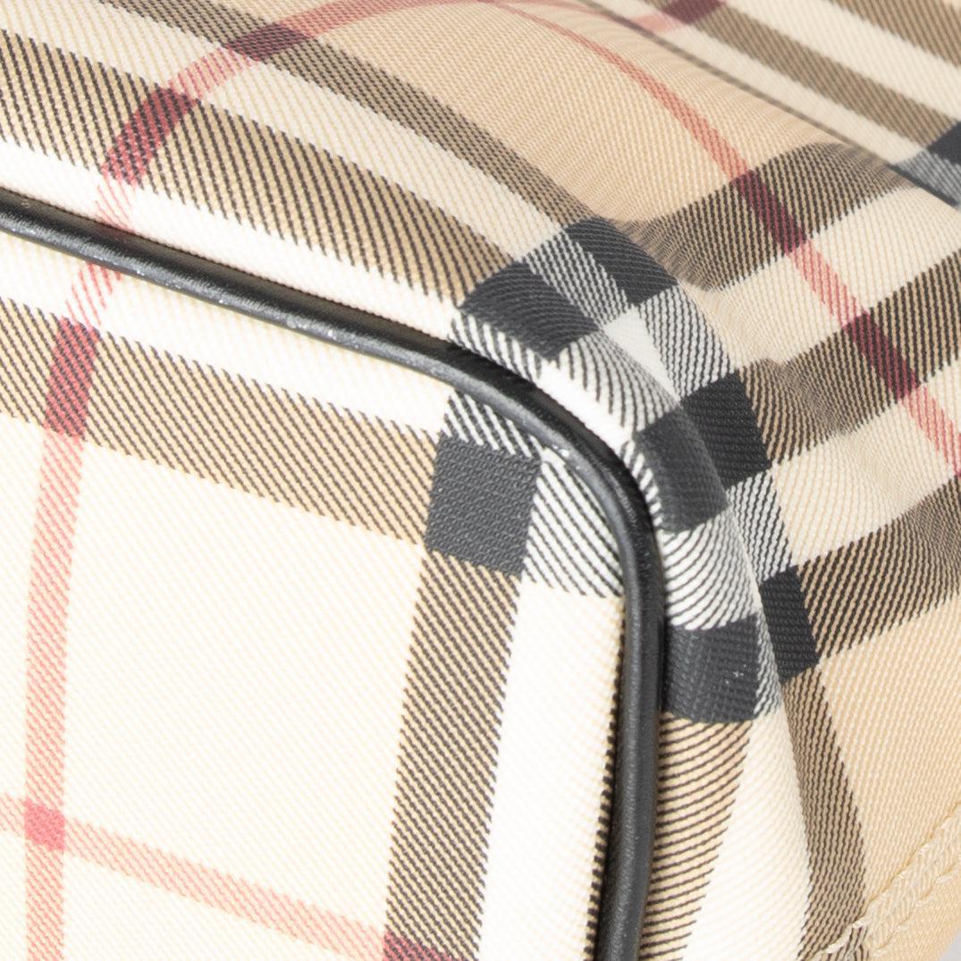 Burberry Nova Check Leather-Trimmed Tote