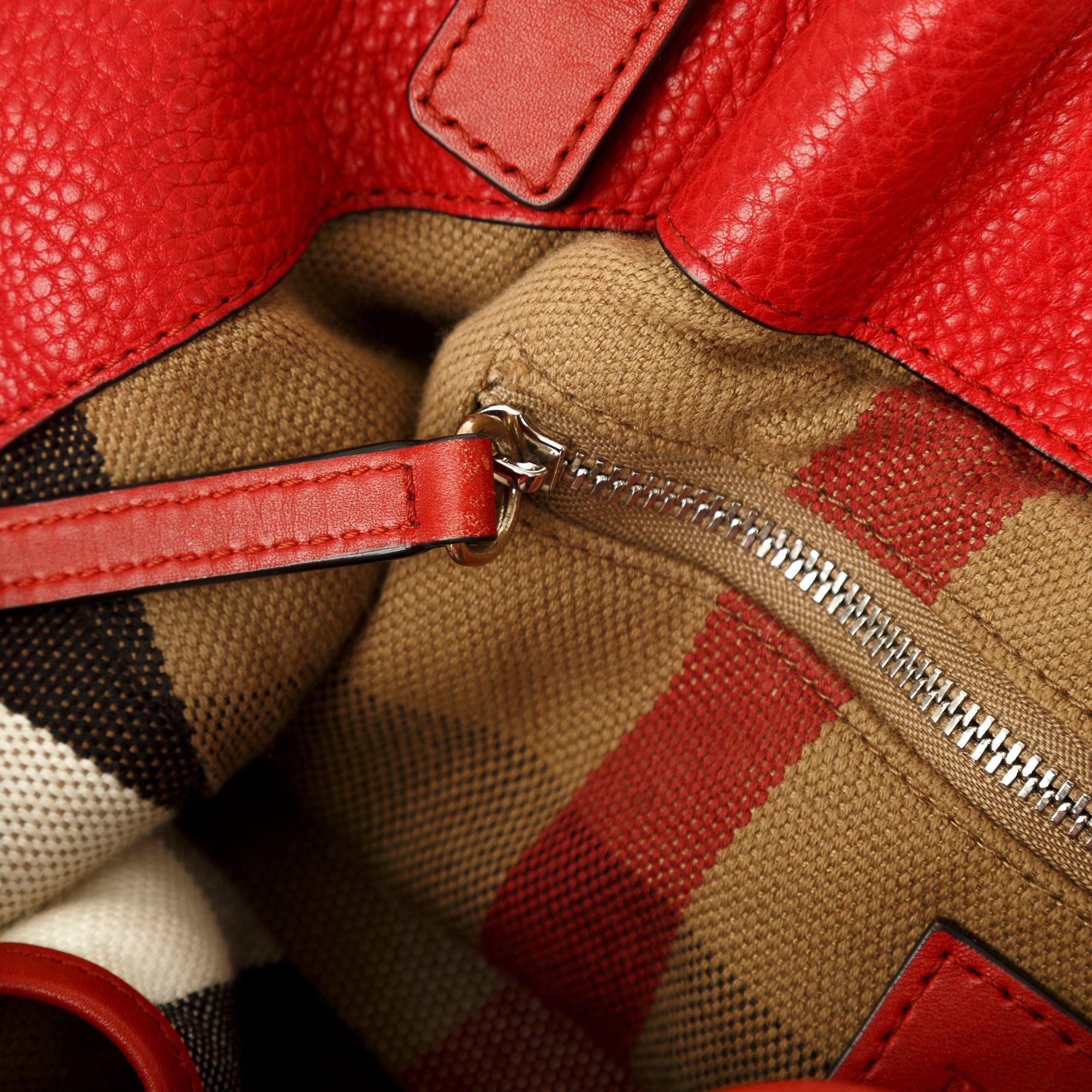 Burberry Small Maidstone Leather & House Check Tote