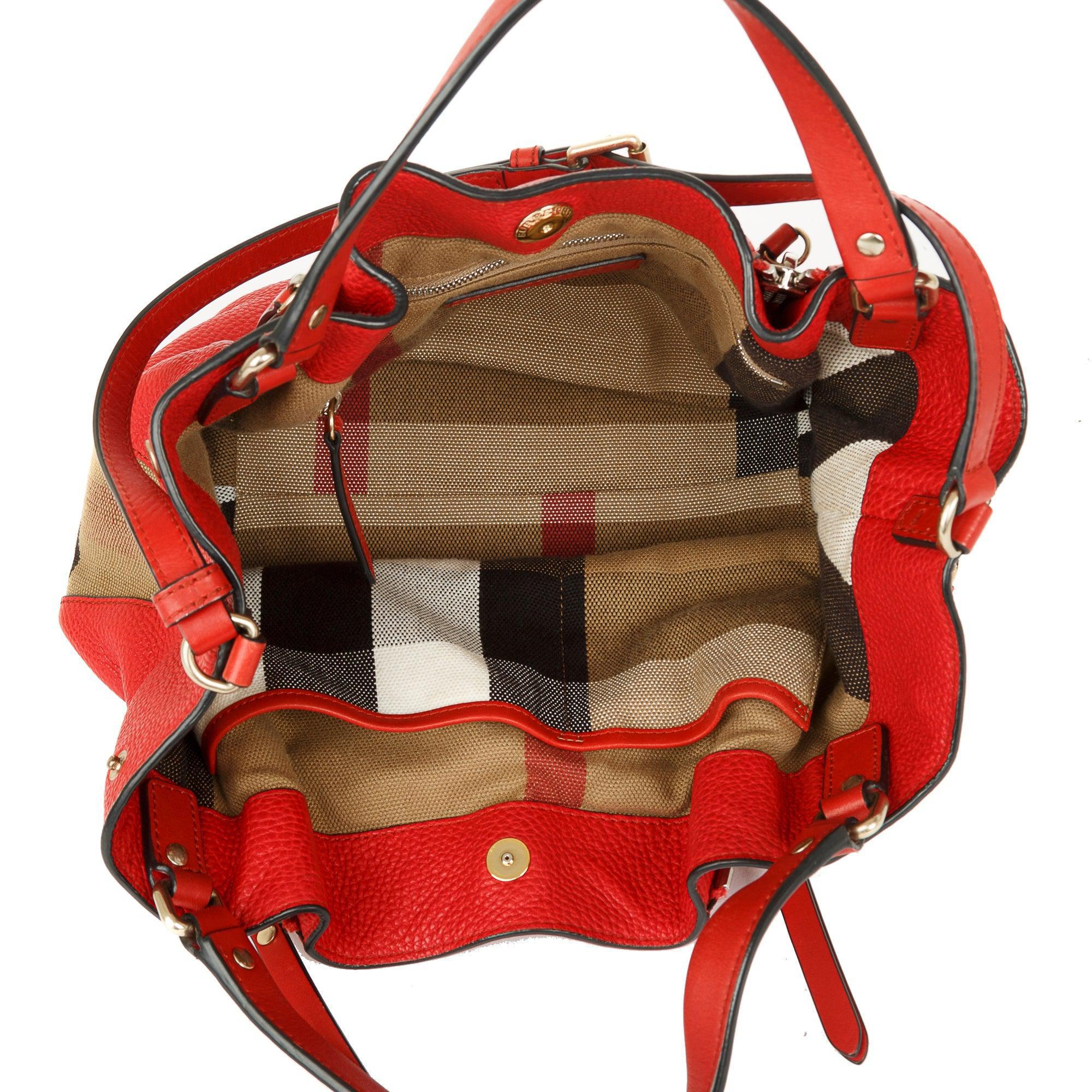 Burberry Small Maidstone Leather & House Check Tote