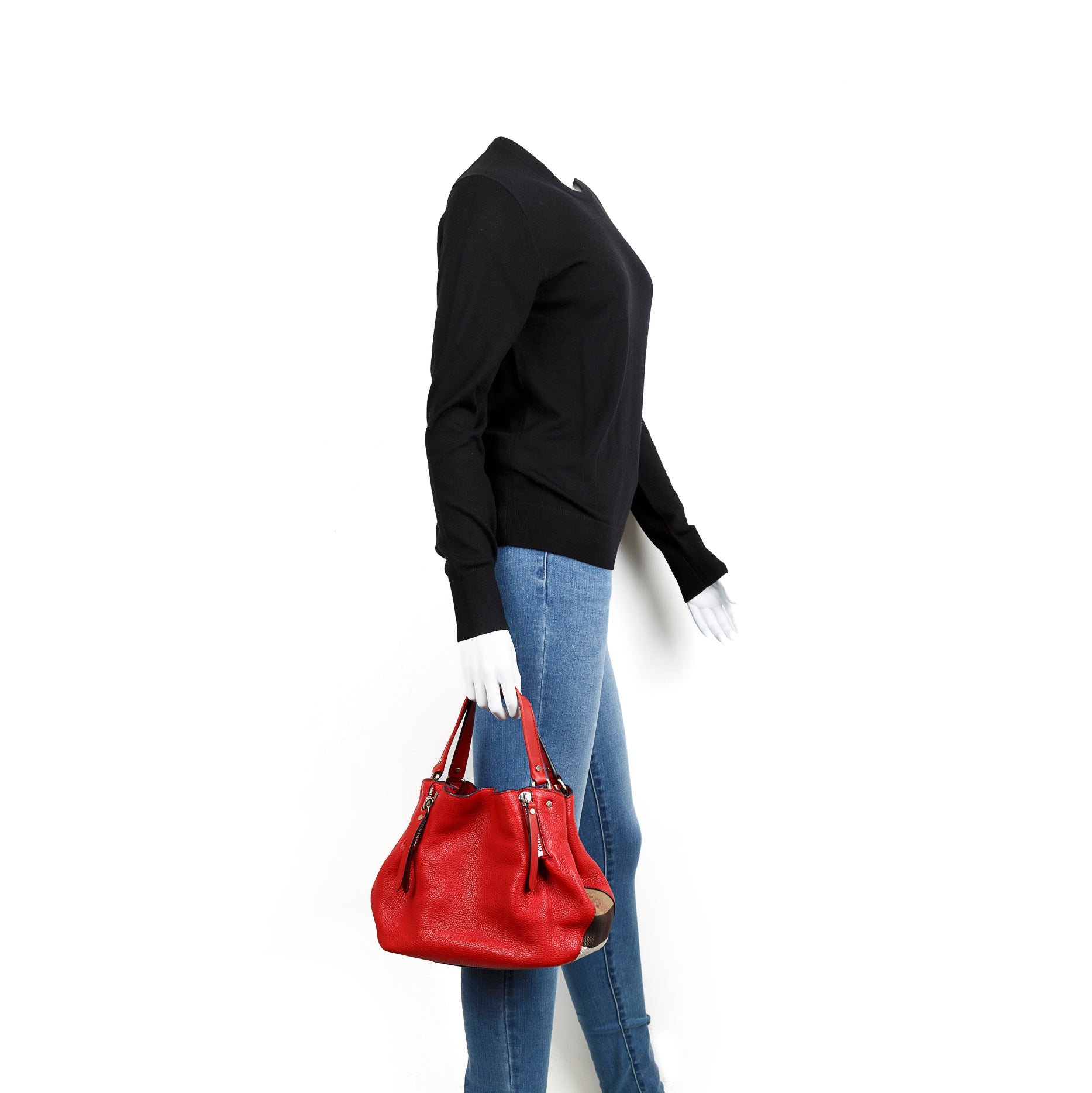 Burberry Small Maidstone Leather & House Check Tote