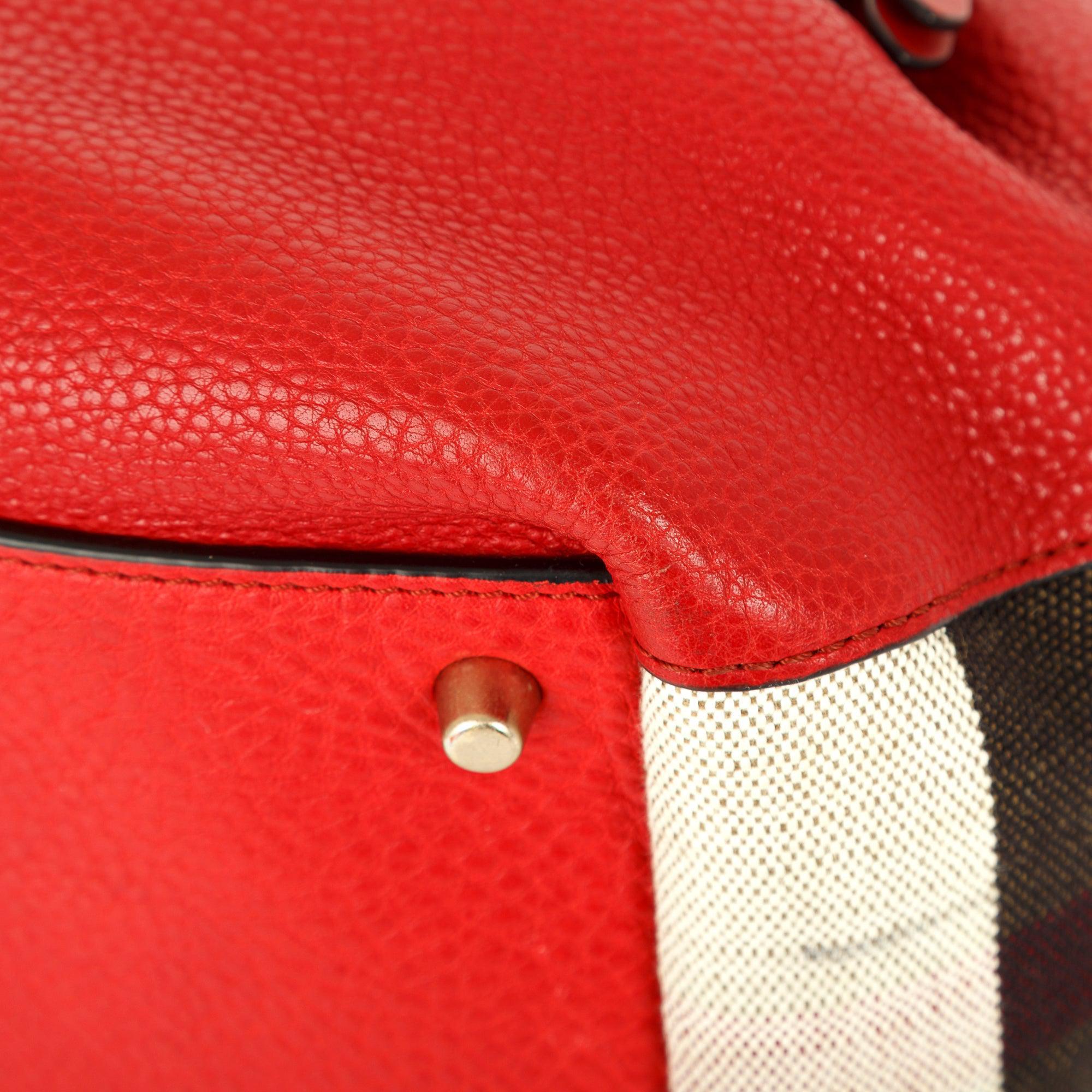 Burberry Small Maidstone Leather & House Check Tote