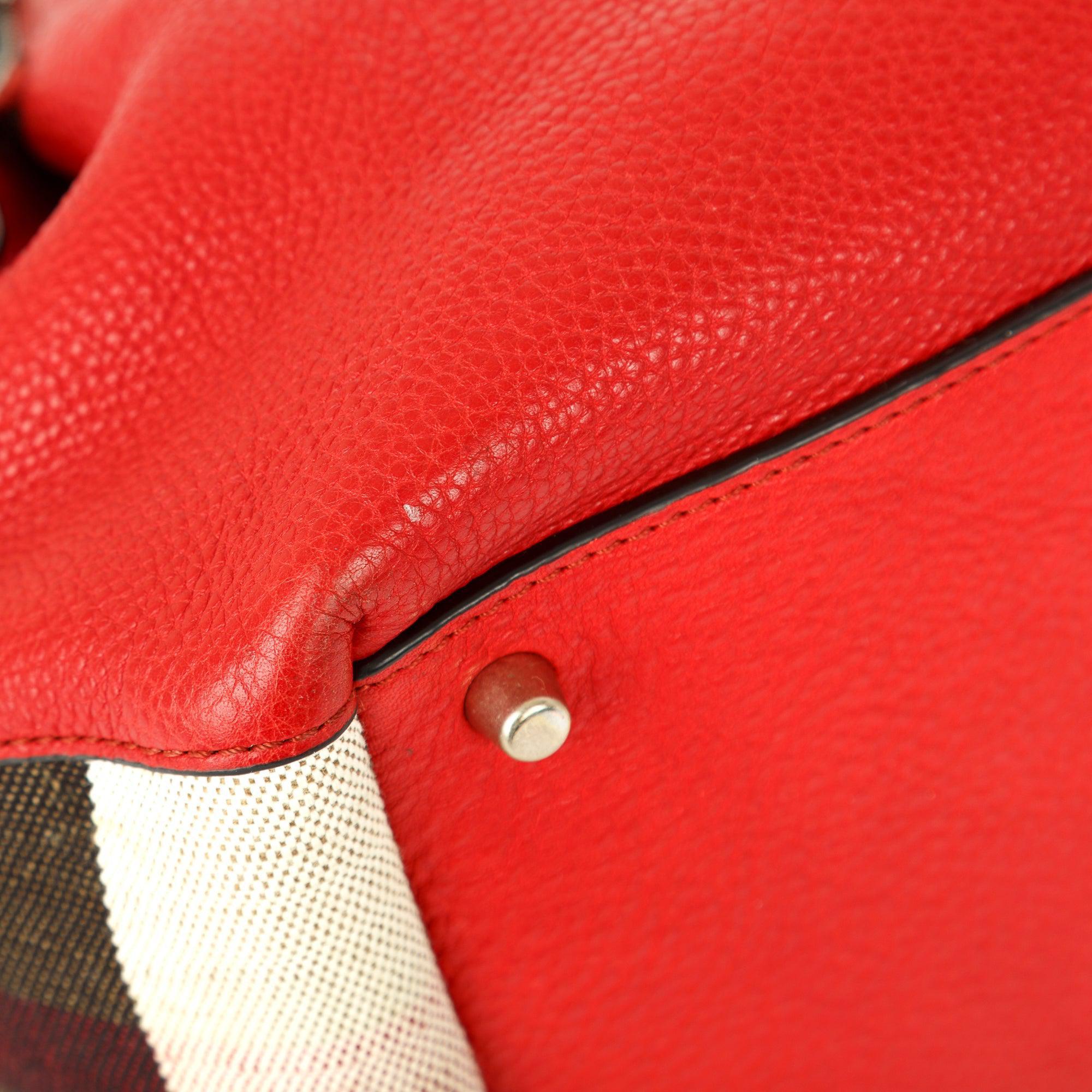 Burberry Small Maidstone Leather & House Check Tote