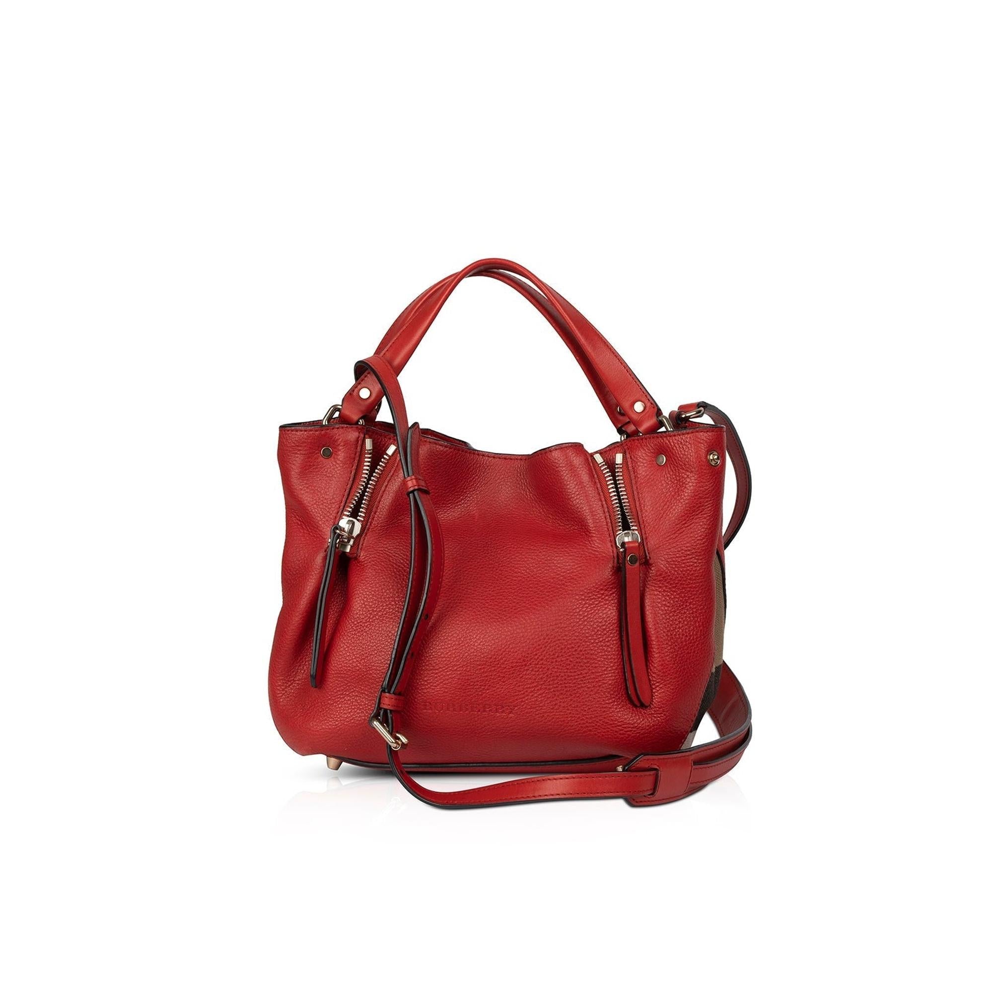 Burberry Small Maidstone Leather & House Check Tote