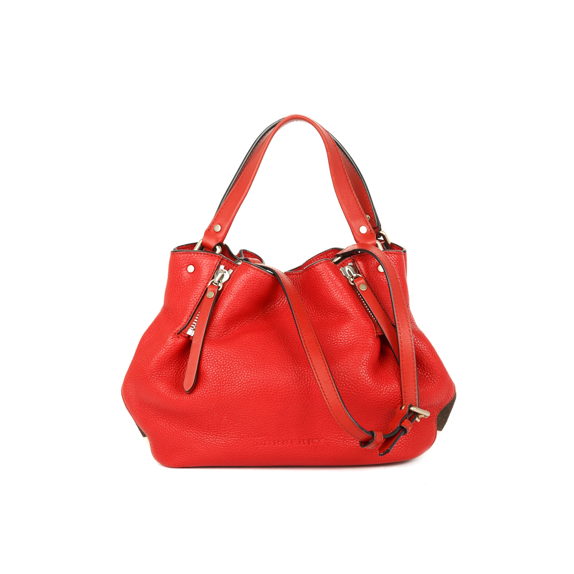 Burberry Small Maidstone Leather & House Check Tote