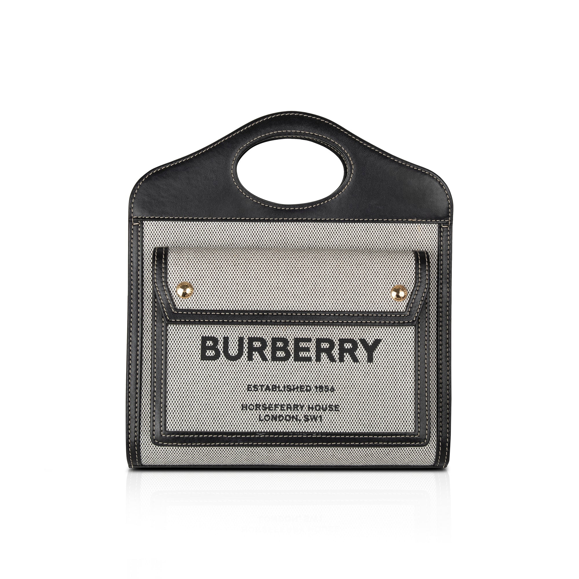 Burberry Two-Tone Canvas and Leather Mini Pocket Bag