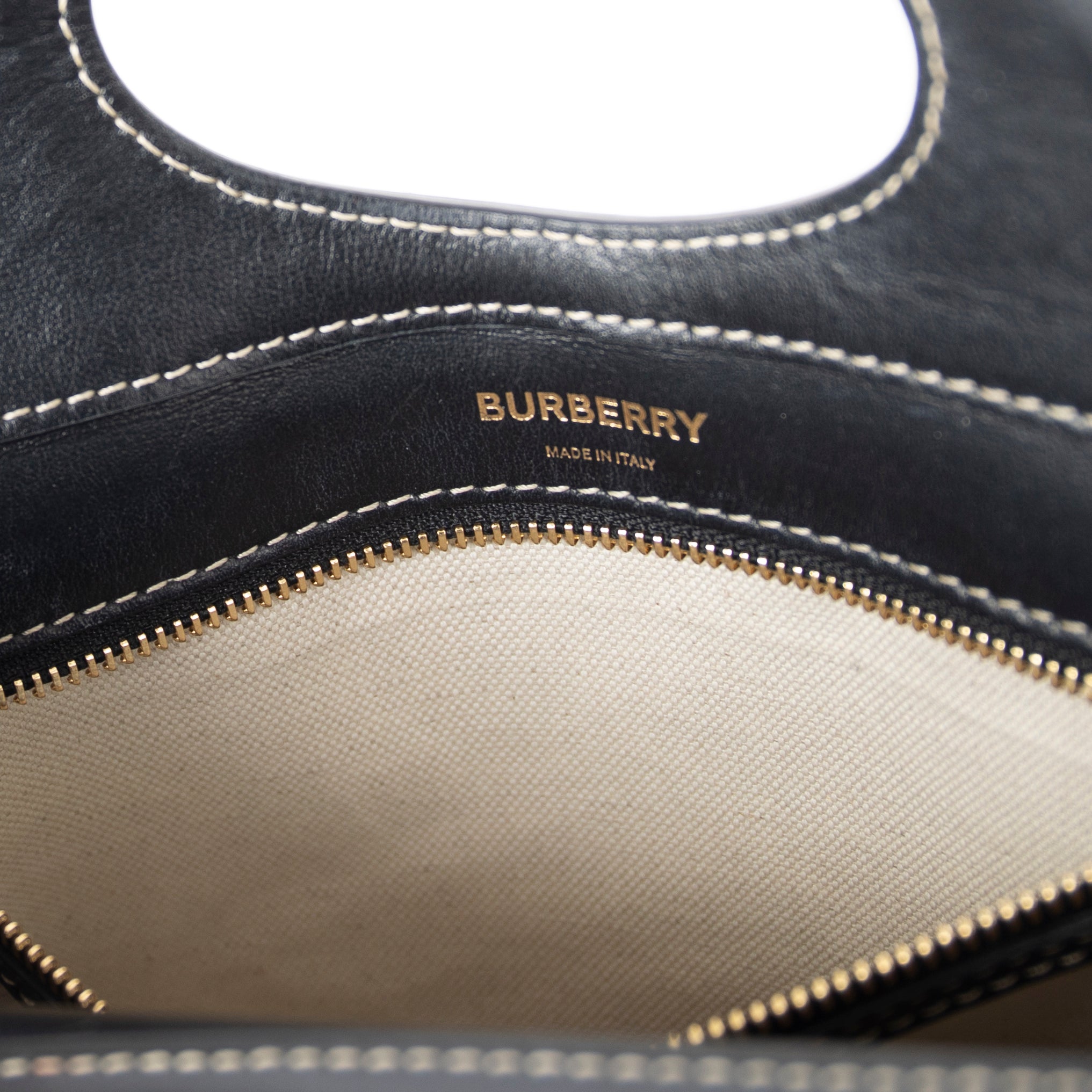 Burberry Two-Tone Canvas and Leather Mini Pocket Bag