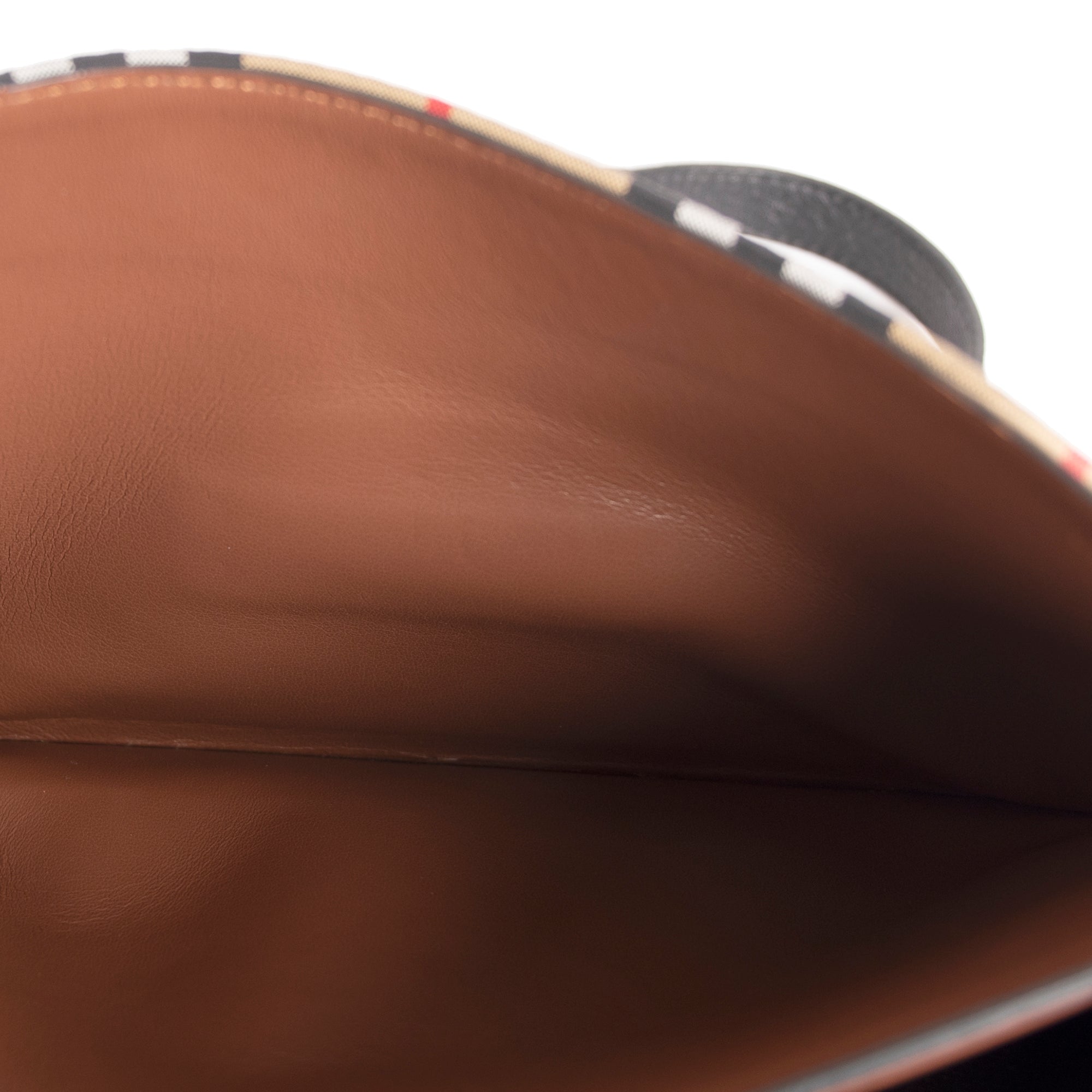 Burberry Vintage Check Canvas & Black Leather Medium D-Ring Shoulder Bag