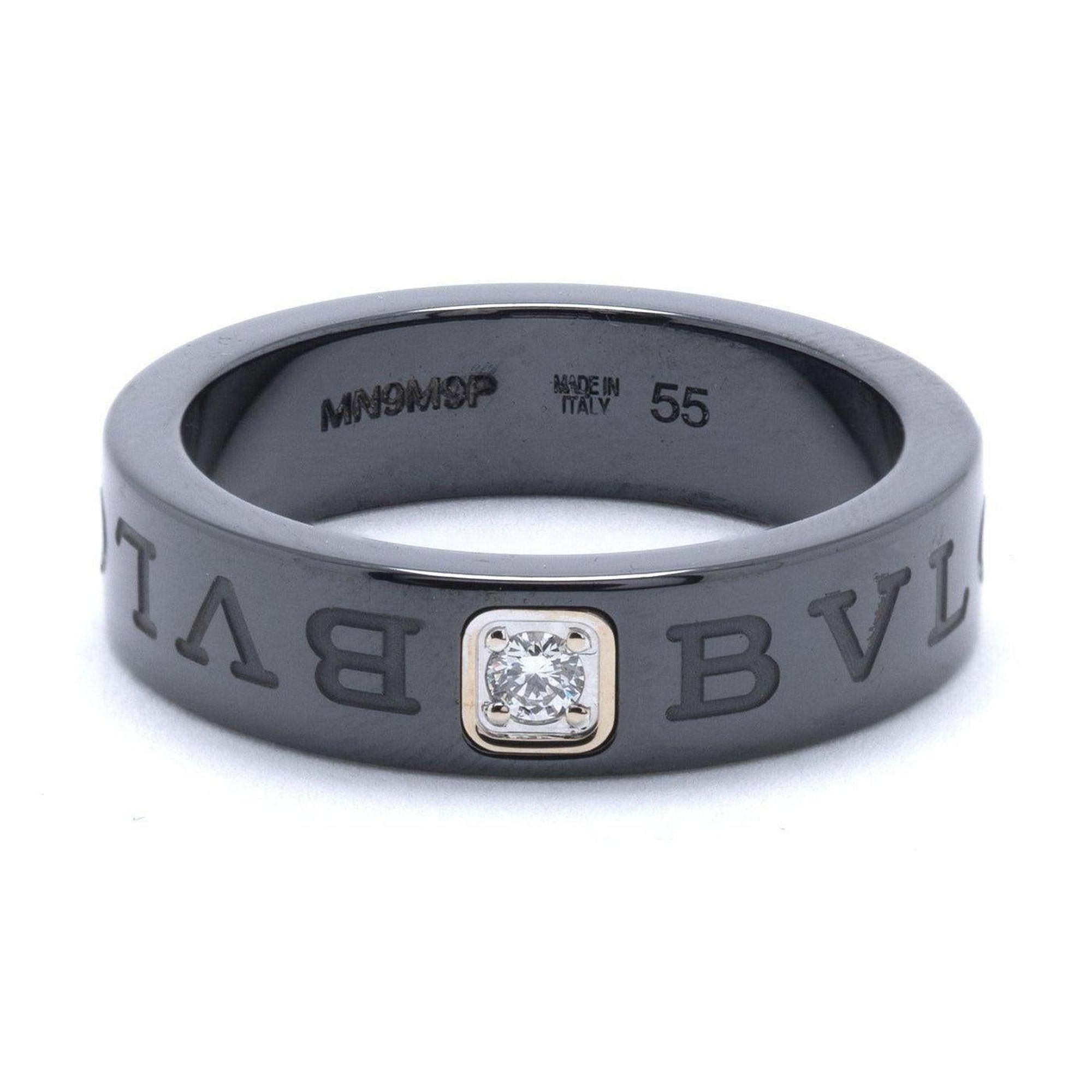 Bvlgari Bvlgari Black Ceramic Diamond Band Ring