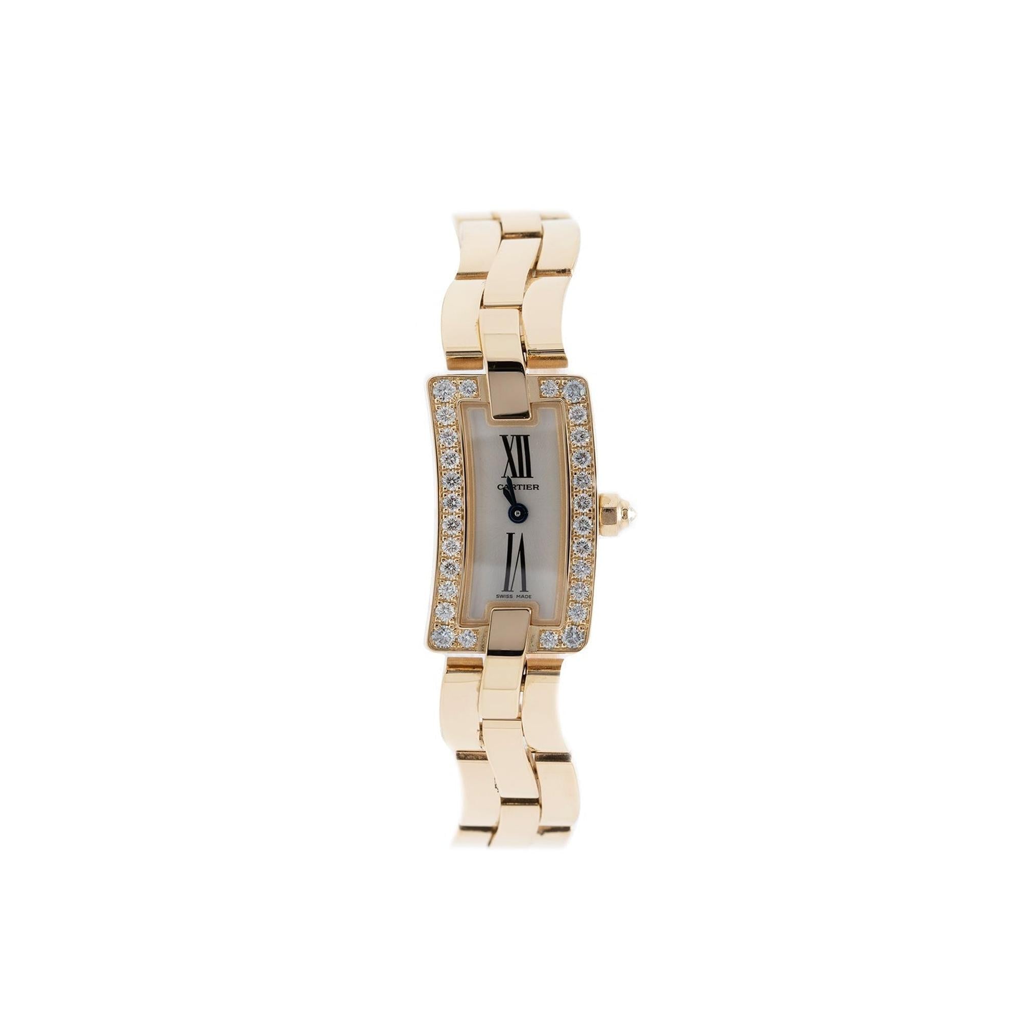 Cartier 18k Gold Diamond Bezel Ballerine Watch