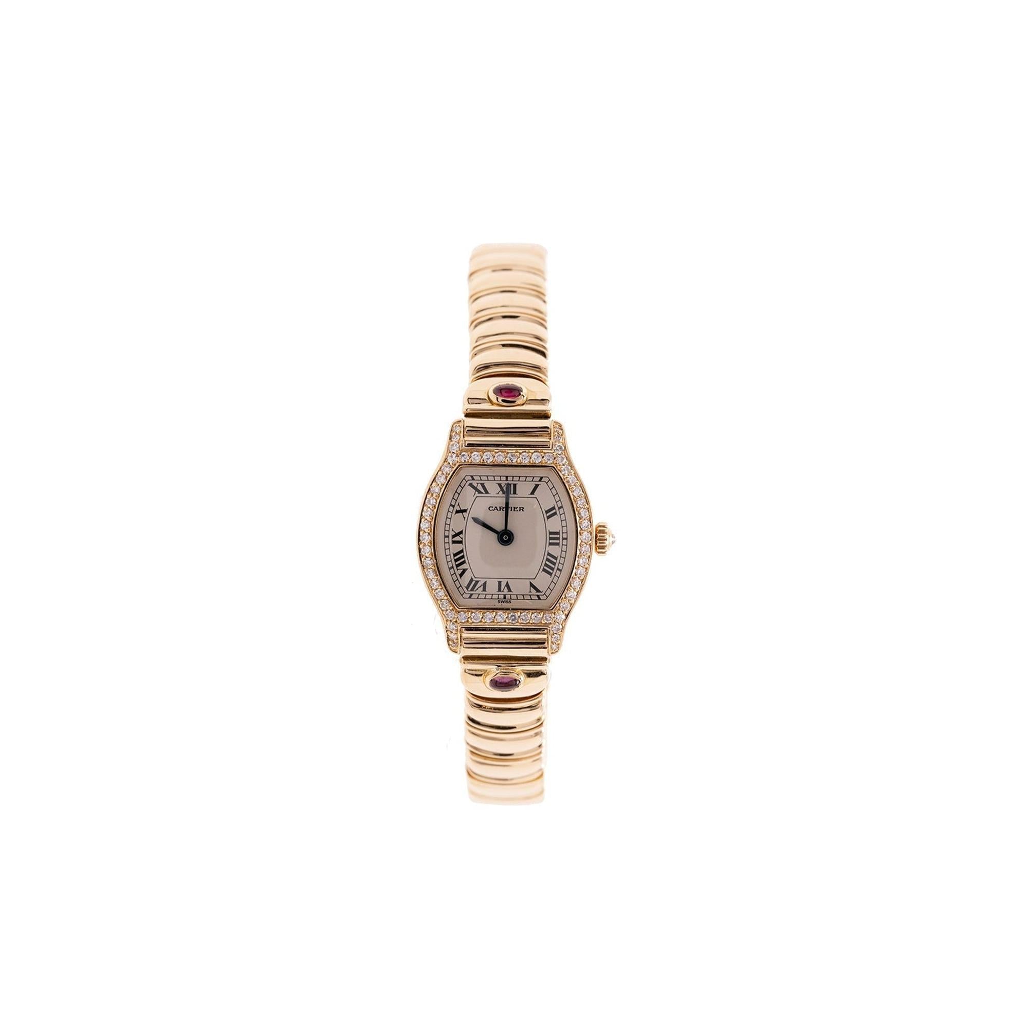 Cartier 18k Gold Mini Tortue Diamond Watch