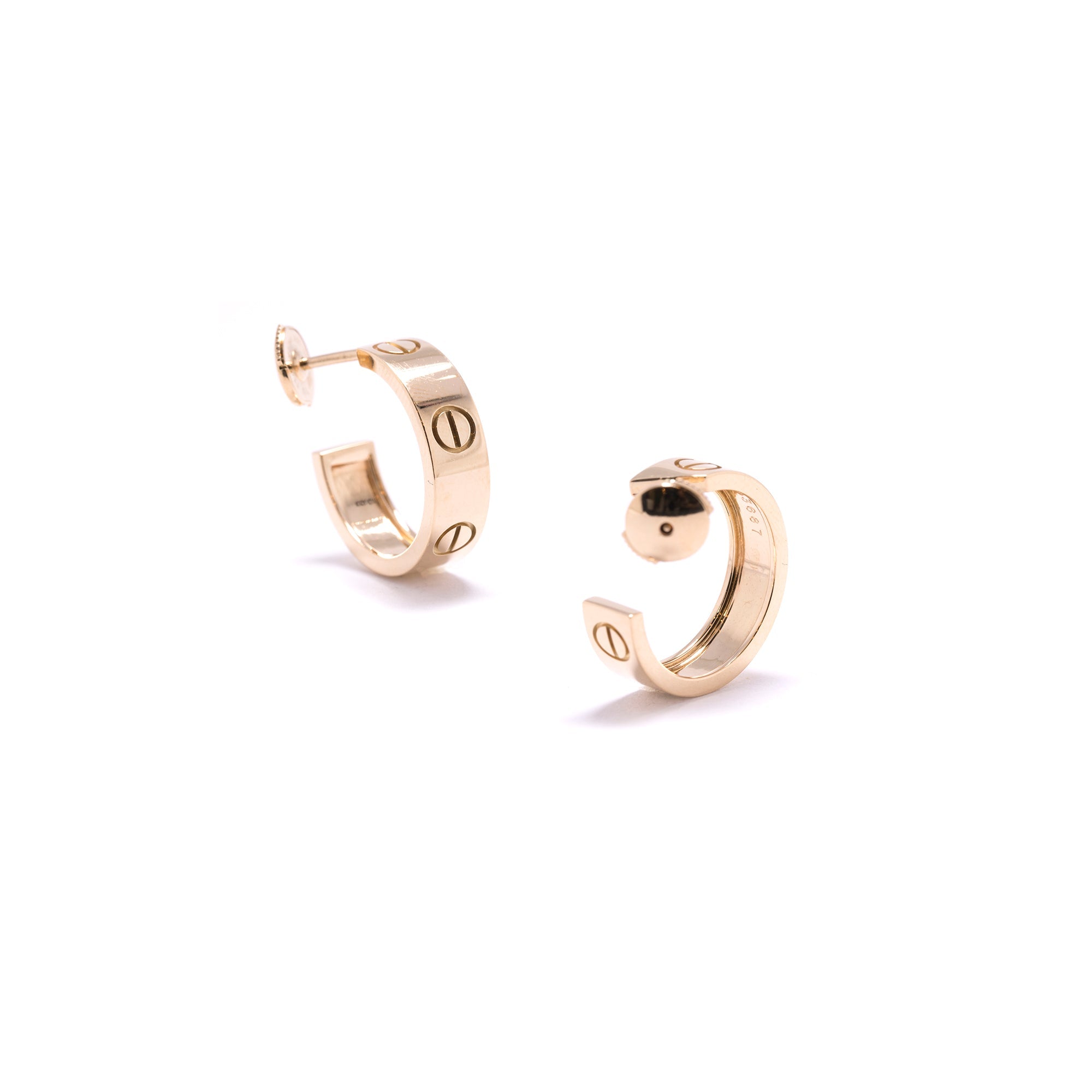Cartier 18k Gold Vintage Love Earrings