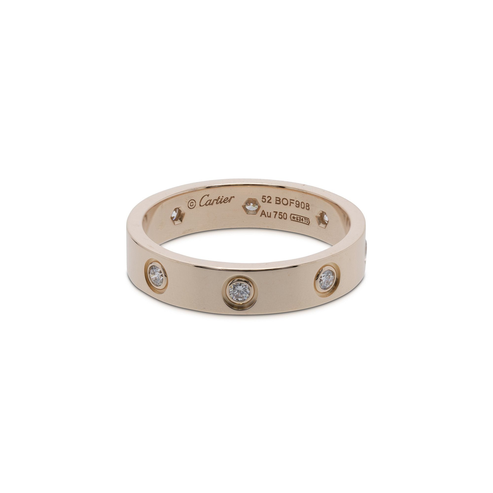 Cartier 18k Rose Gold 8 Diamond Love Ring