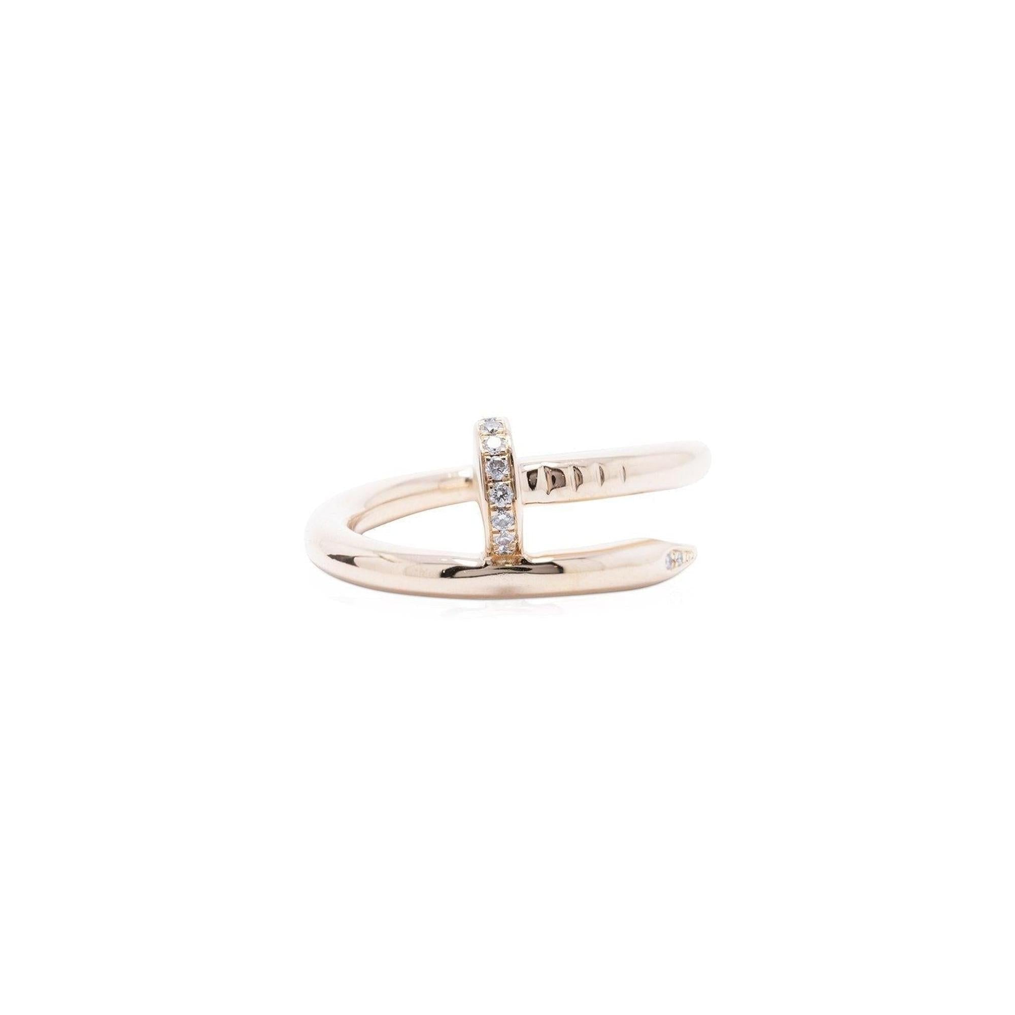Cartier 18k Rose Gold Diamond Juste Un Clou Ring w/ Box