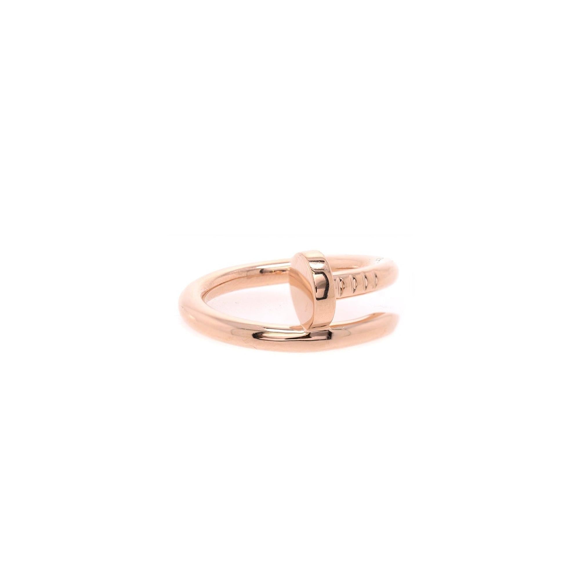 Cartier 18k Rose Gold Juste Un Clou Ring w/ Box & Certificate