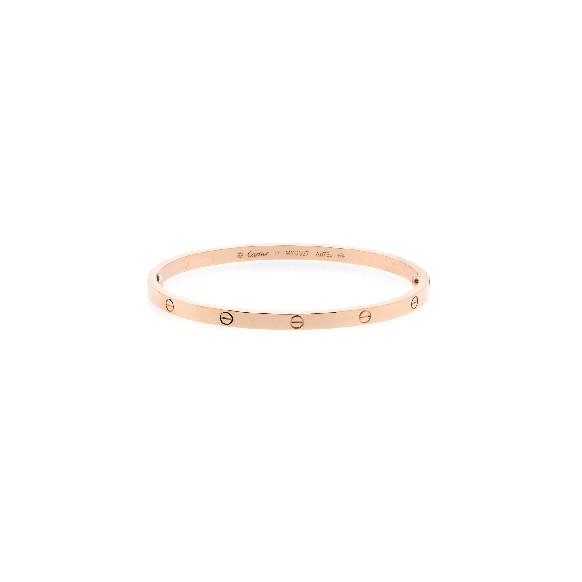 Cartier 18k Rose Gold Love Bracelet, SM Model w/ Box & Certificate
