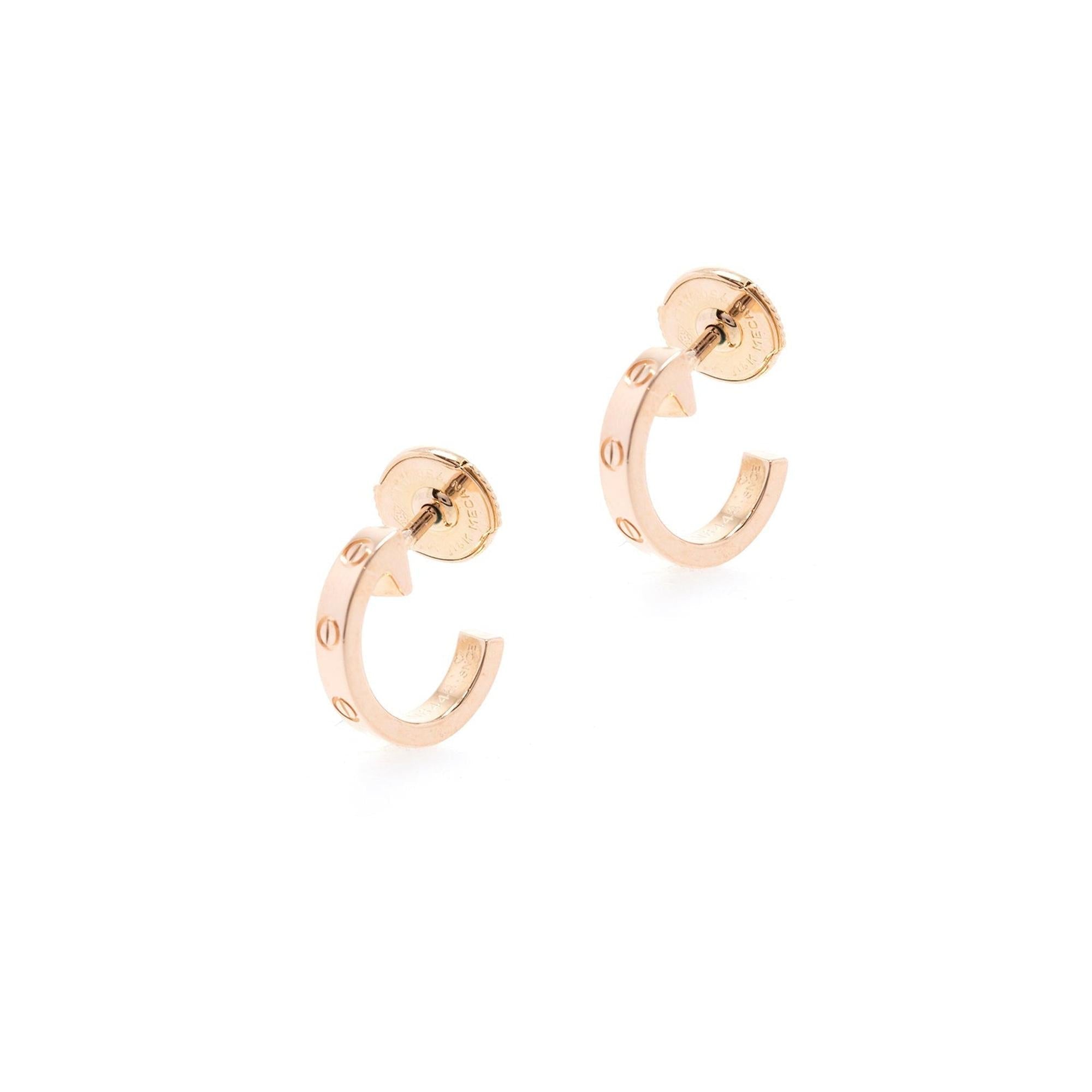 Cartier 18k Rose Gold Love Earrings