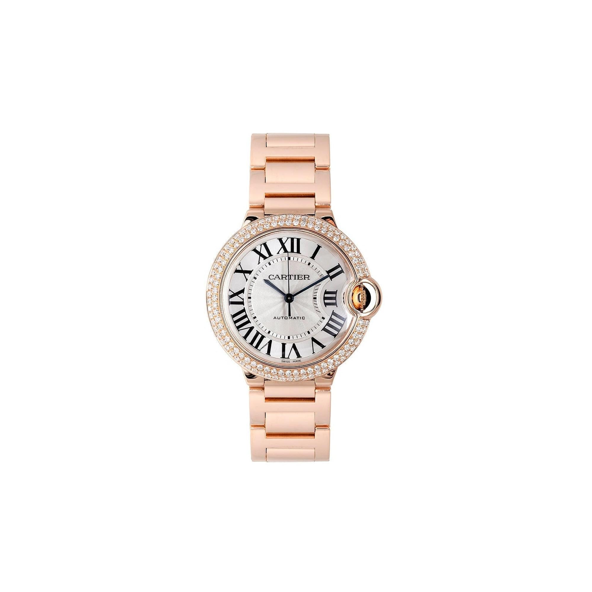 Cartier 18k Rose Gold and Diamond Ballon Bleu De Cartier Watch