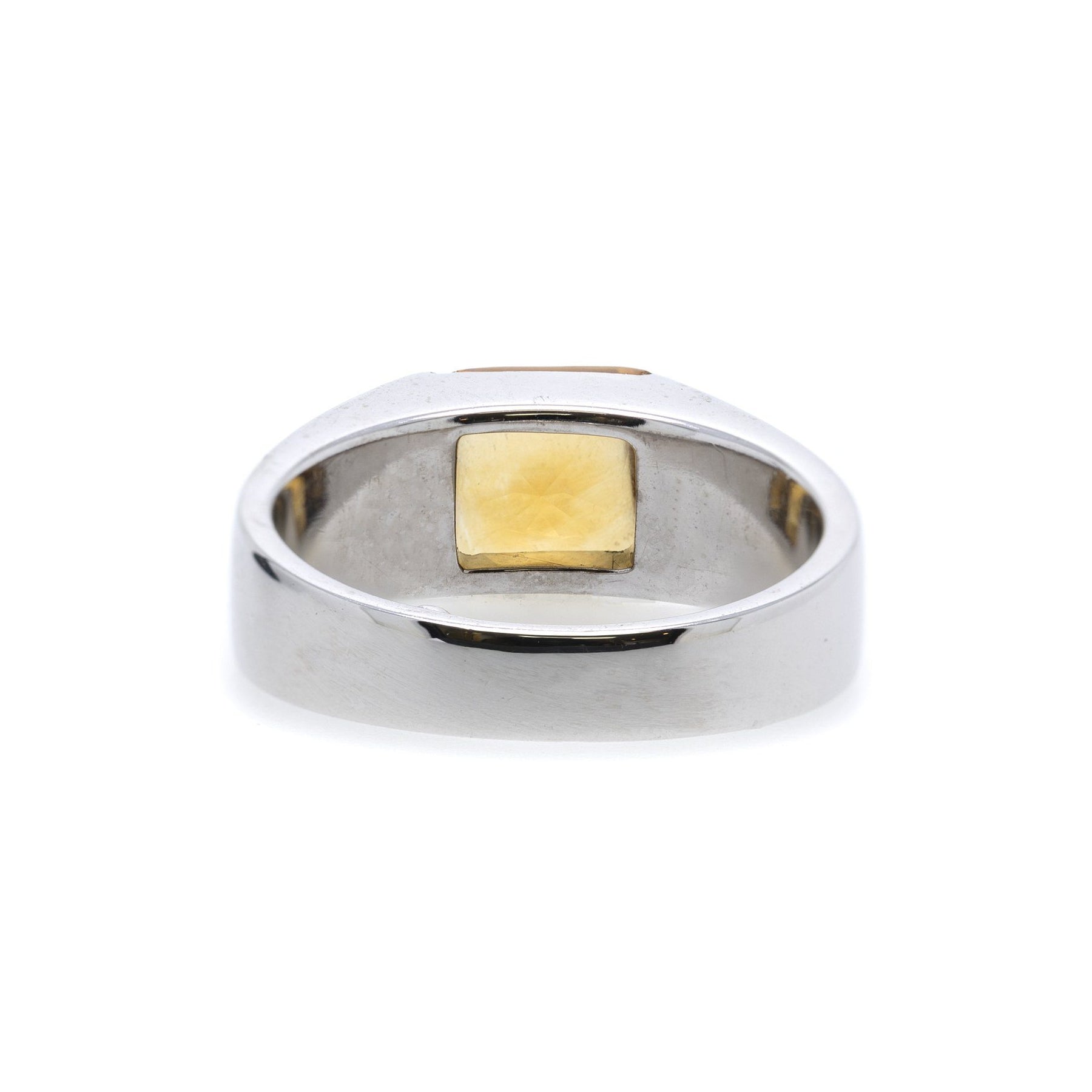 Cartier 18k White Gold Citrine Tank Ring