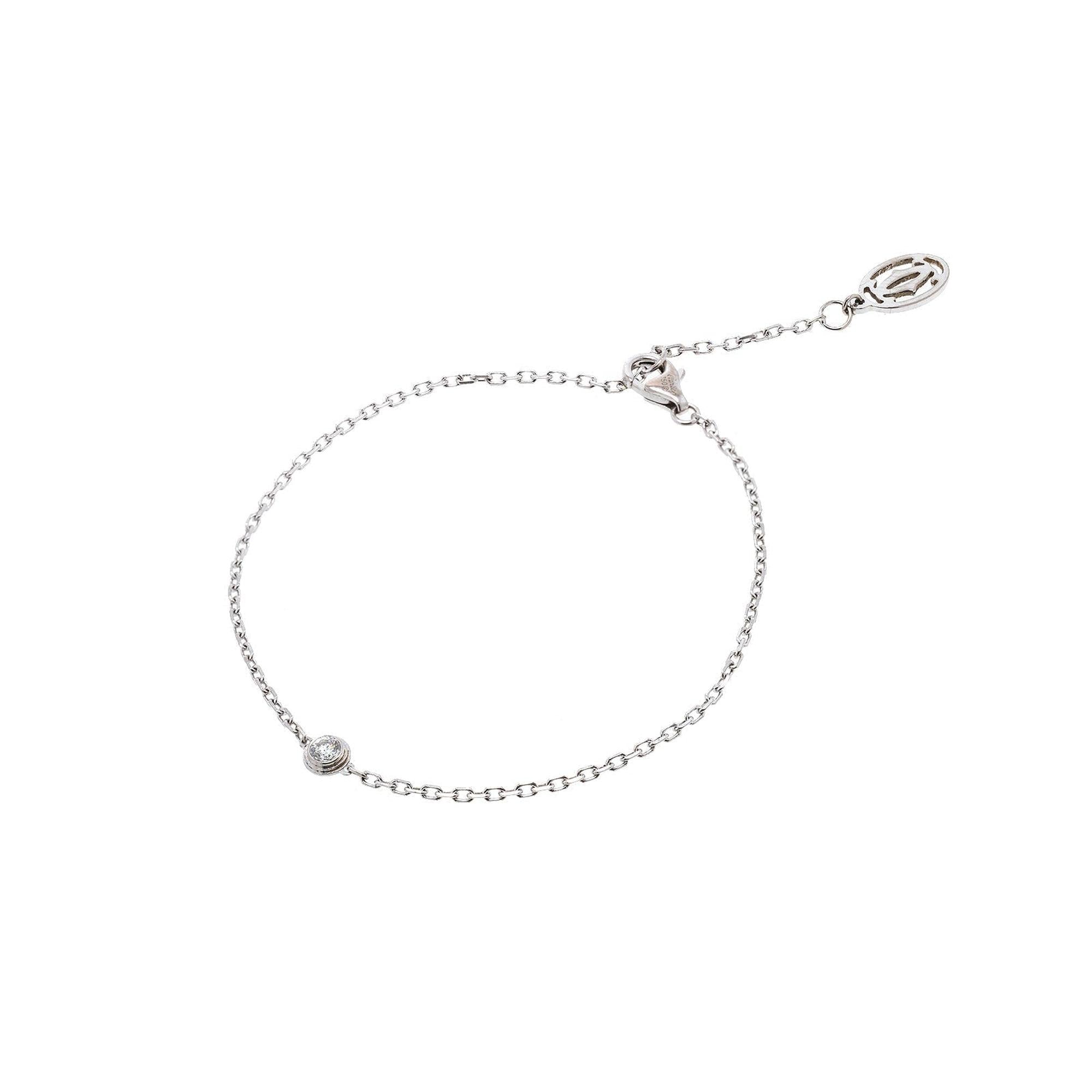 Cartier 18k White Gold D'Amour Diamond Bracelet