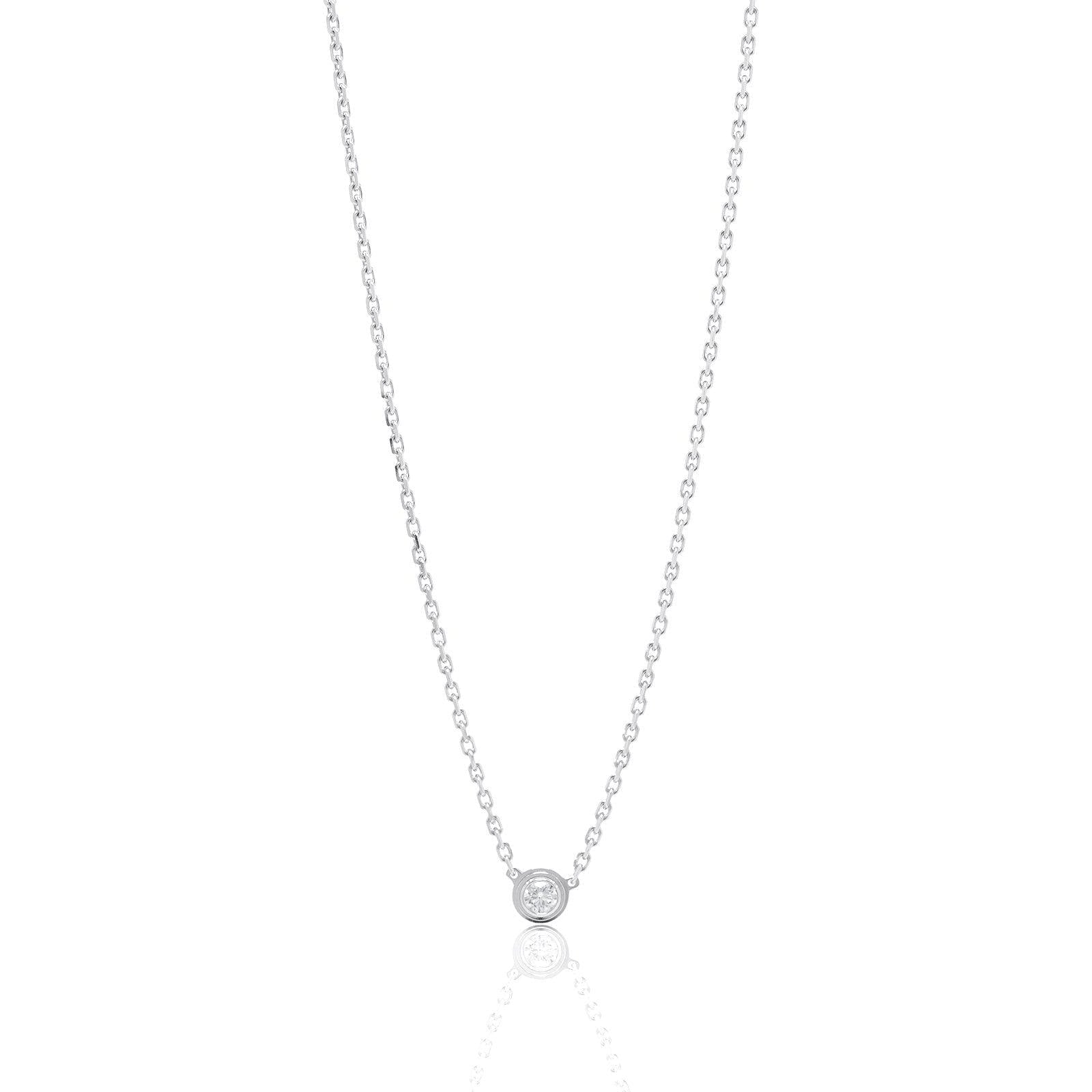 Orovi Women Necklace/Pendant with Chain 9 ct / 375 Yellow Gold With  Brilliant Cut Diamond 0.10 ct - Chain 45 cm : Amazon.co.uk: Fashion