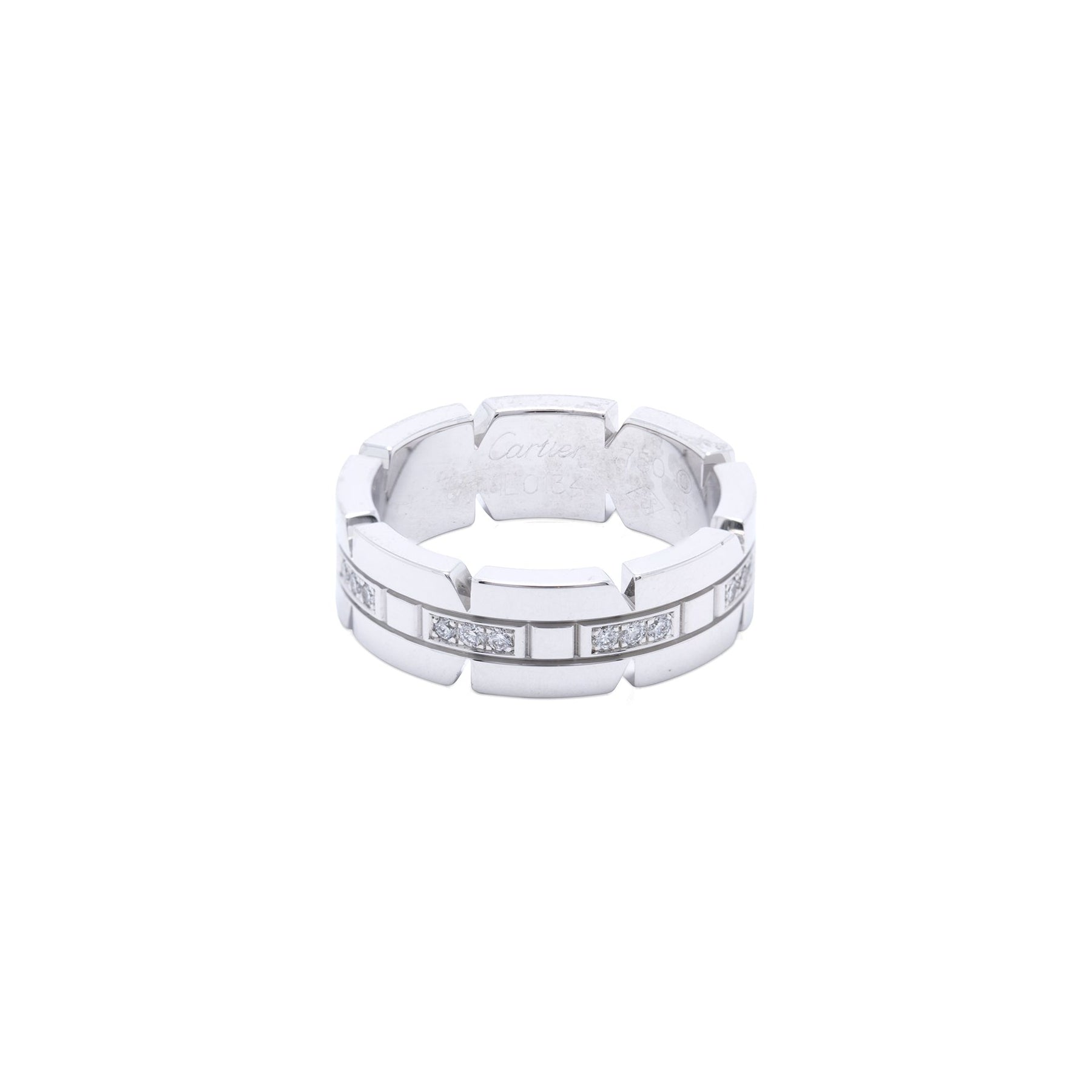 Cartier 18k White Gold Diamond Tank Francaise Ring