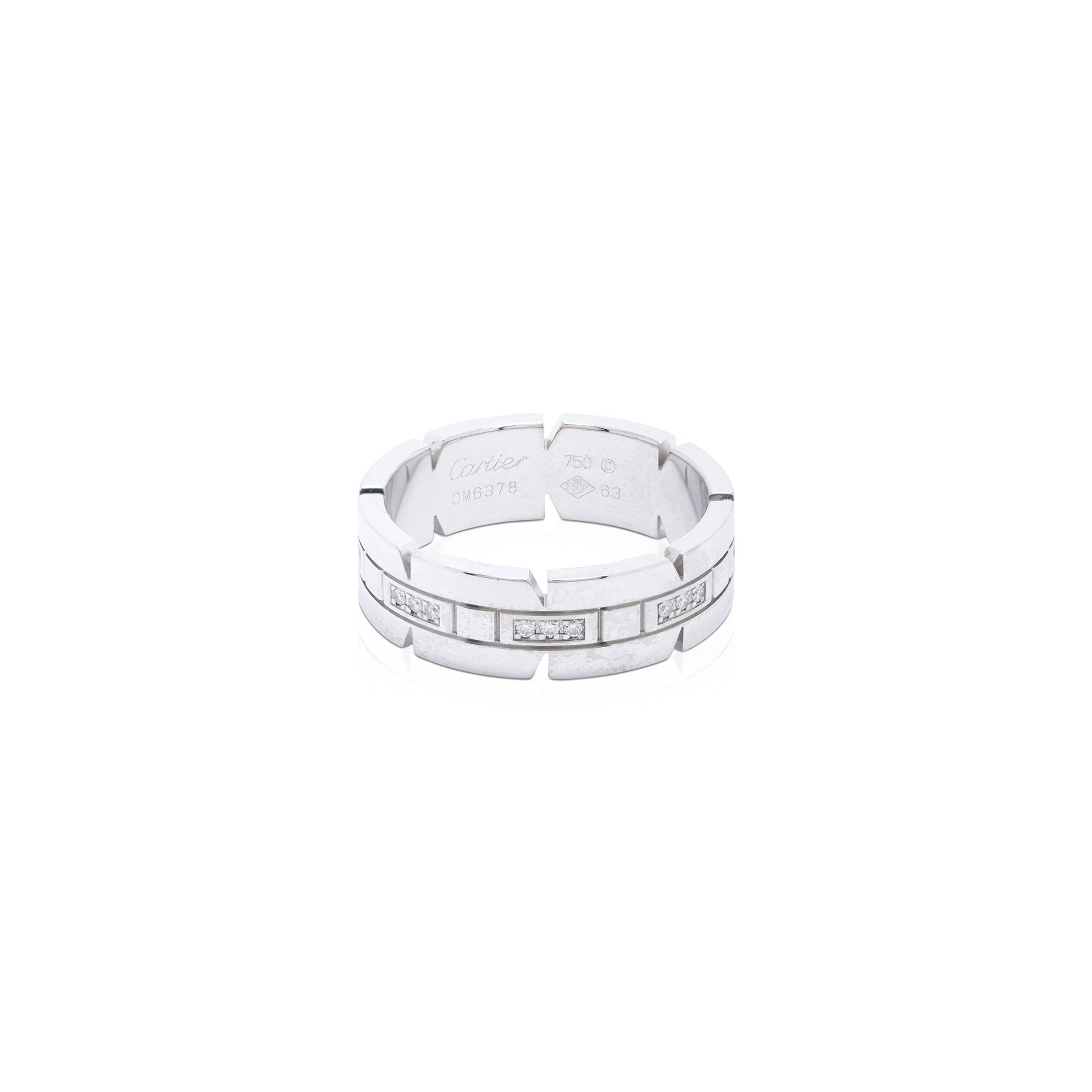 Cartier 18k White Gold Diamond Tank Francaise Ring