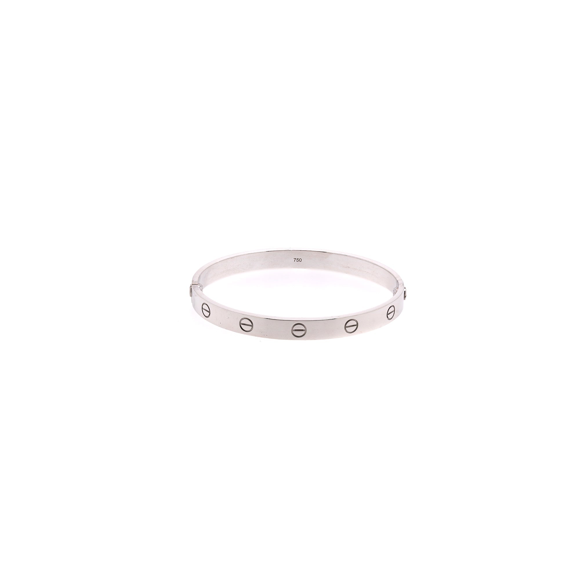 Cartier 18k White Gold Love Bracelet w/ Box & Screwdriver