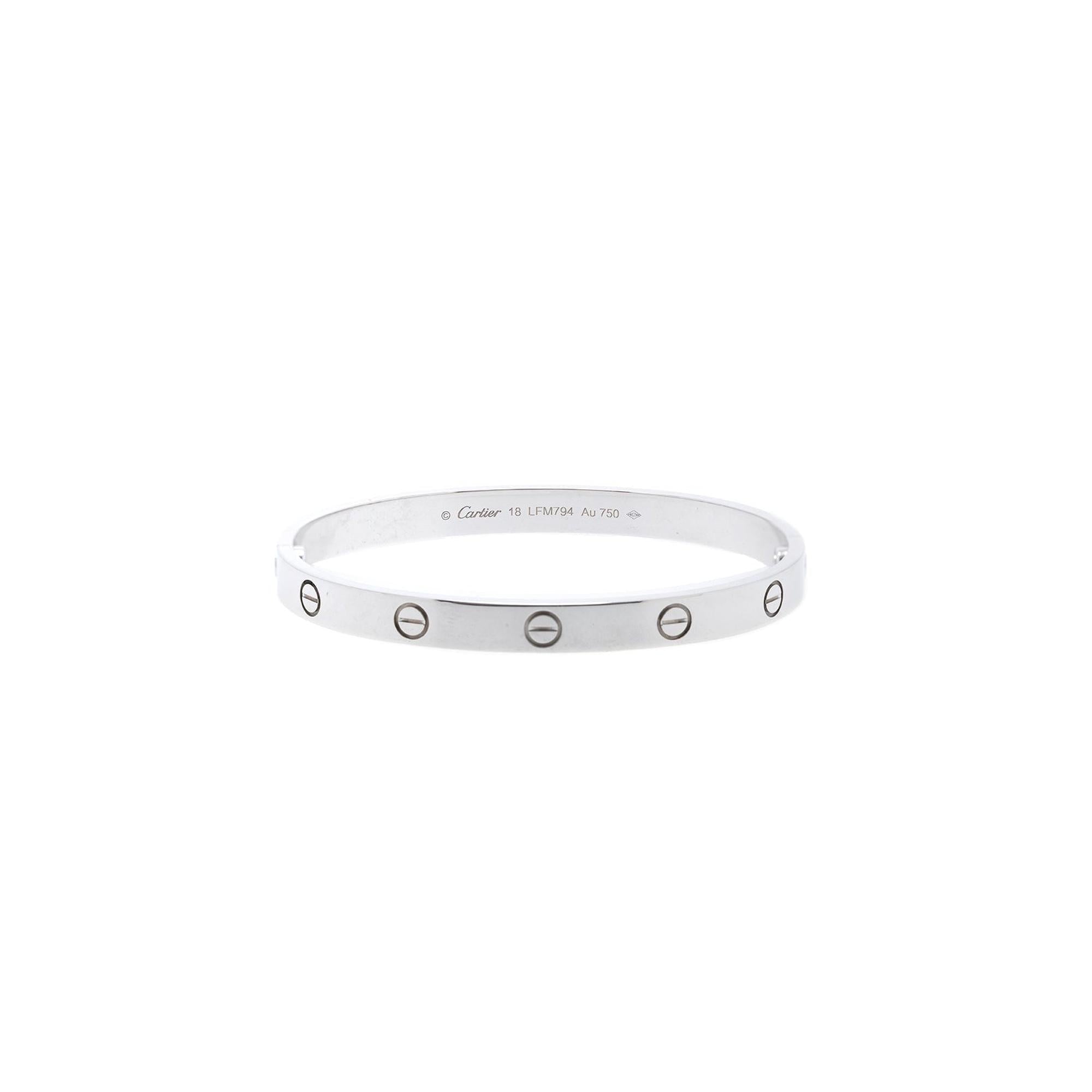 Cartier 18k White Gold Love Bracelet w/ Box