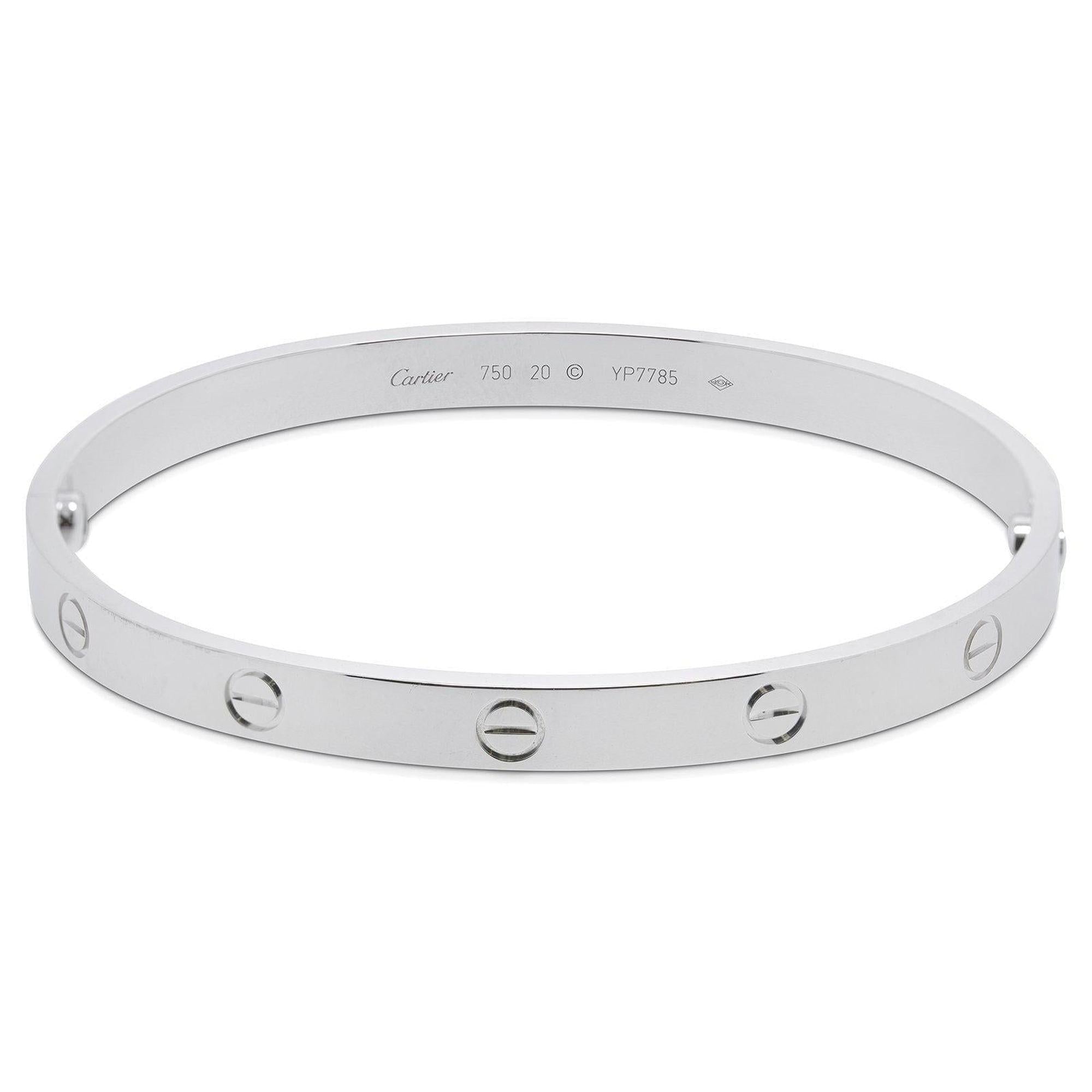 Cartier 18k White Gold Love Bracelet