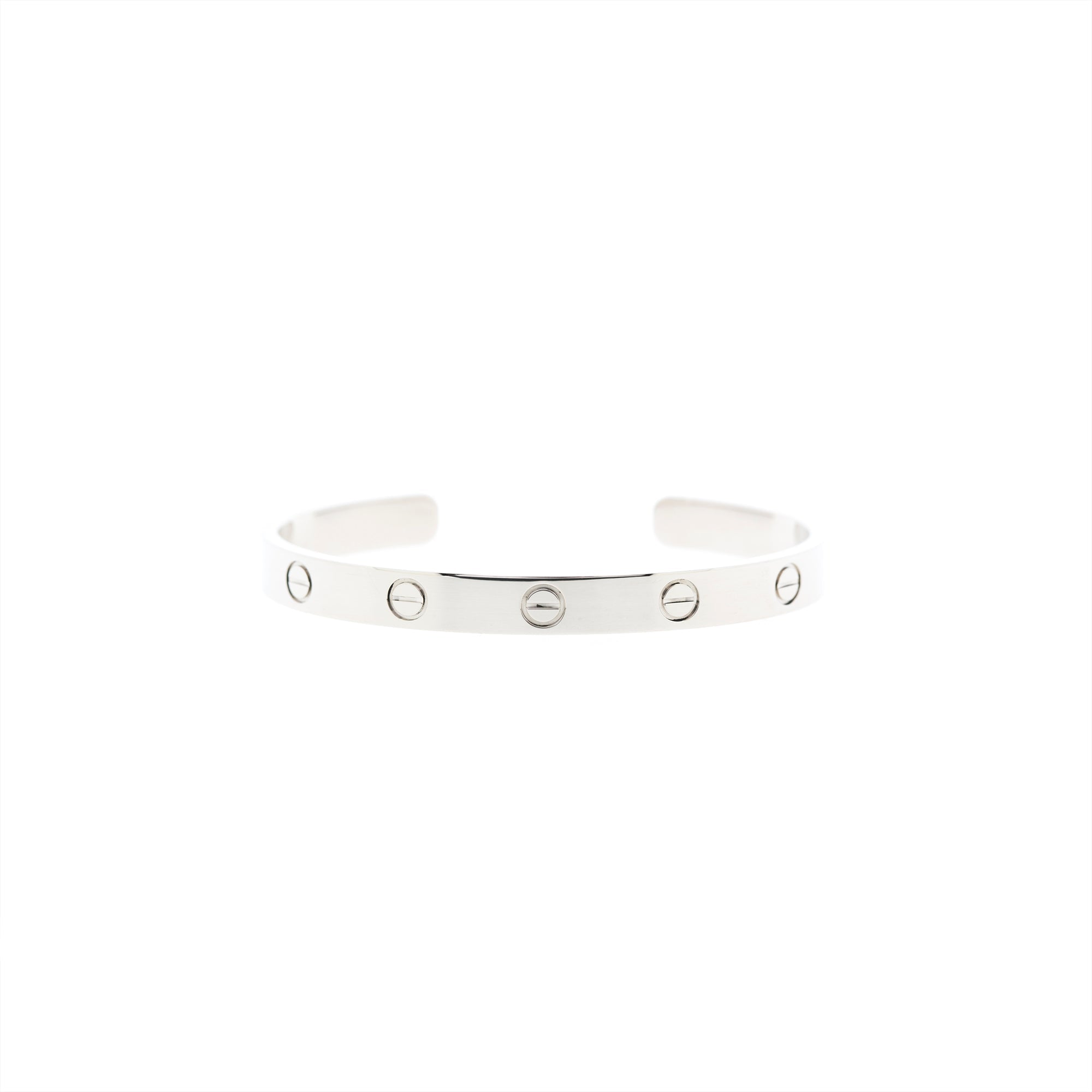 Cartier 18k White Gold Love Cuff Bracelet w/ Box