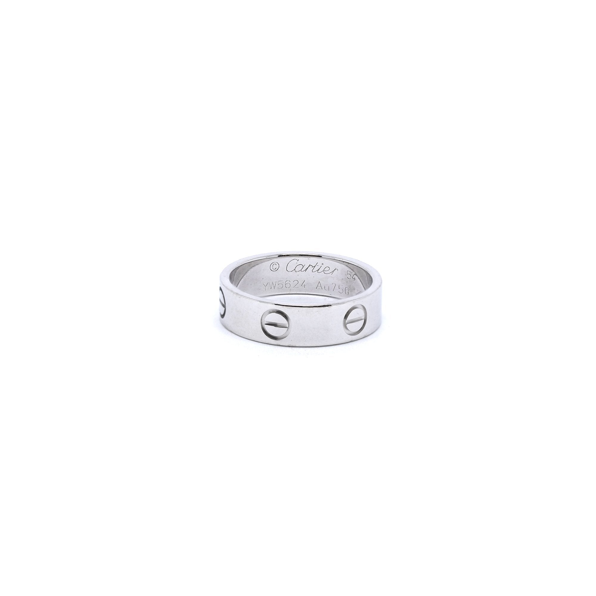 Cartier 18k White Gold Love Ring w/ Box