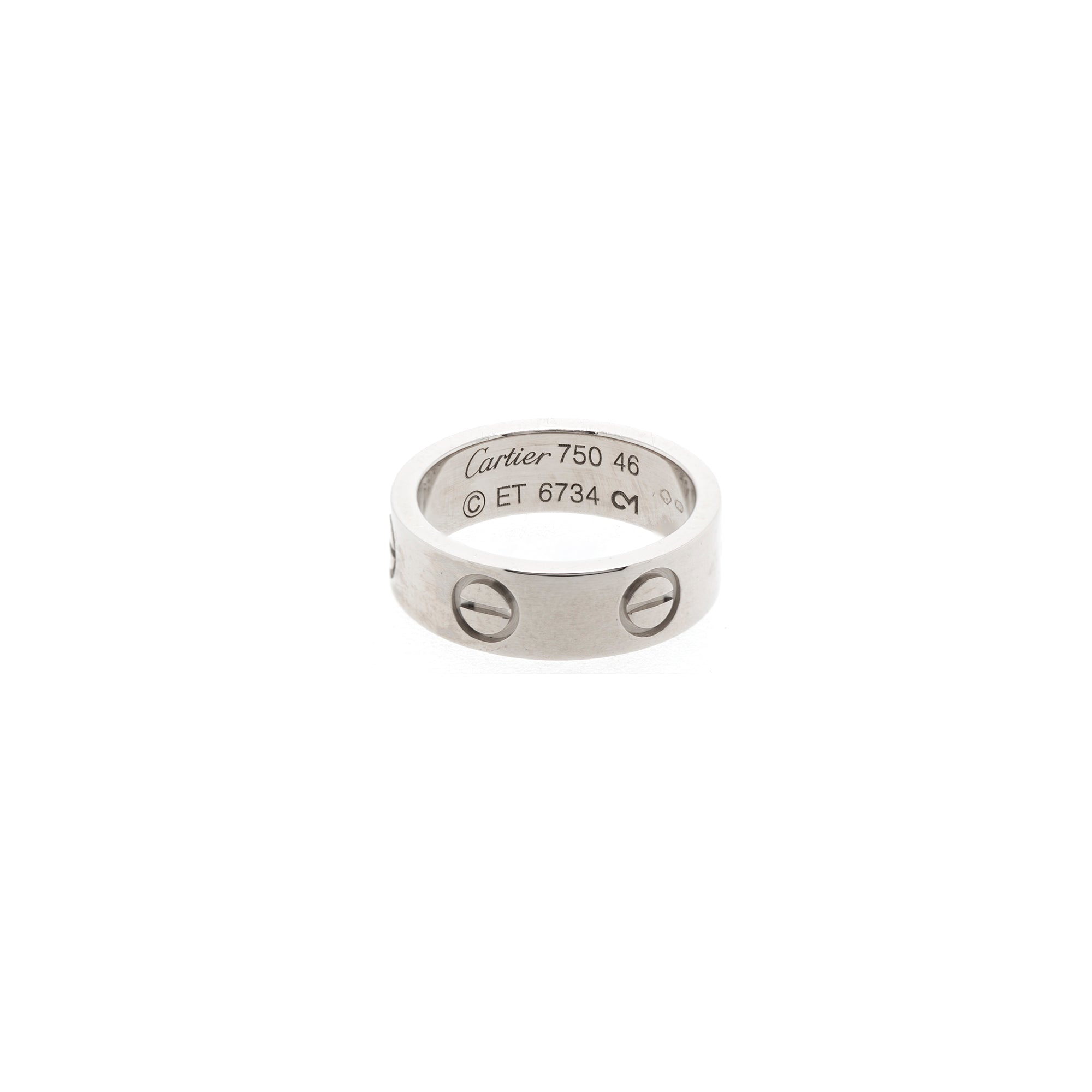 Cartier 18k White Gold Love Ring w/ Box