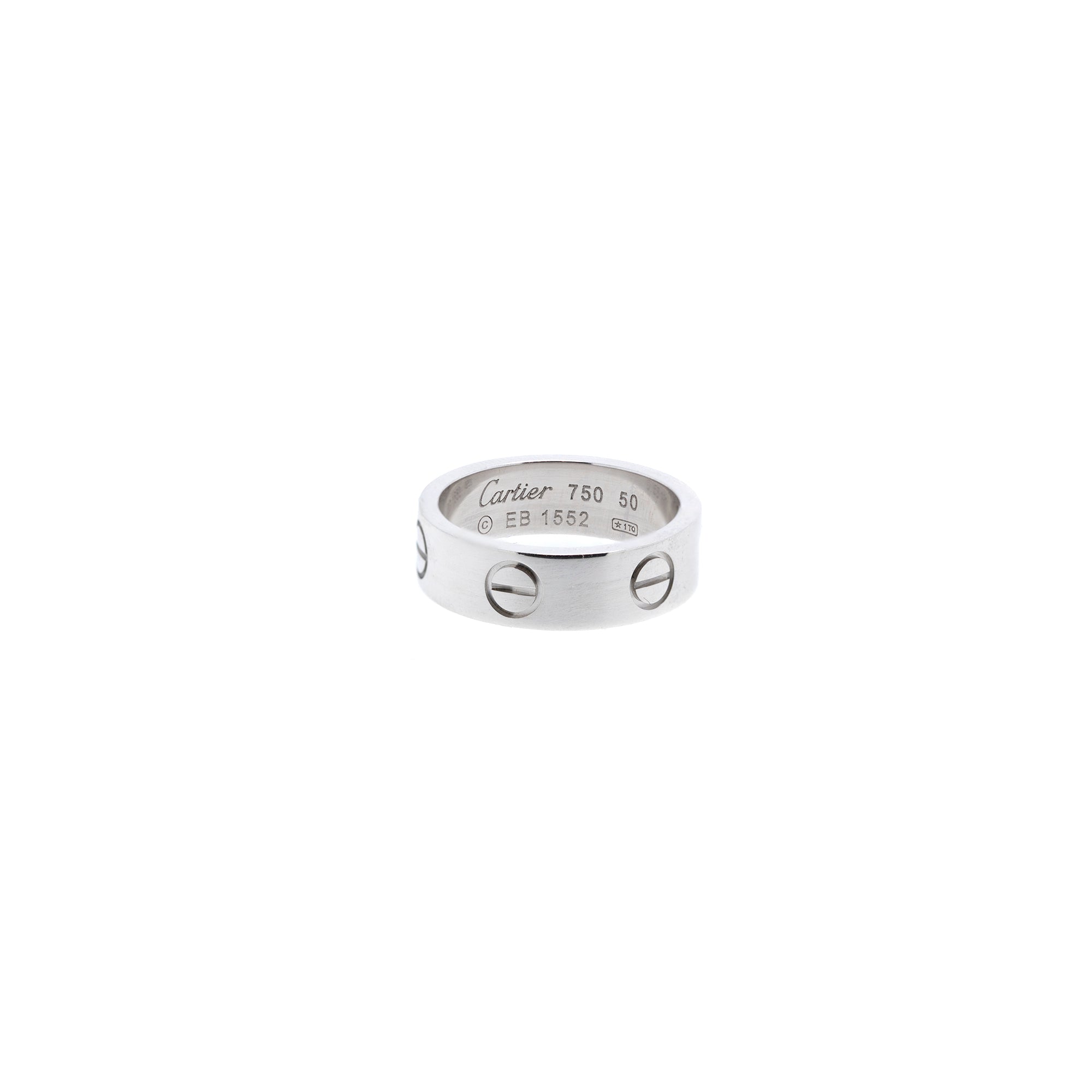 Cartier 18k White Gold Love Ring w/ Box