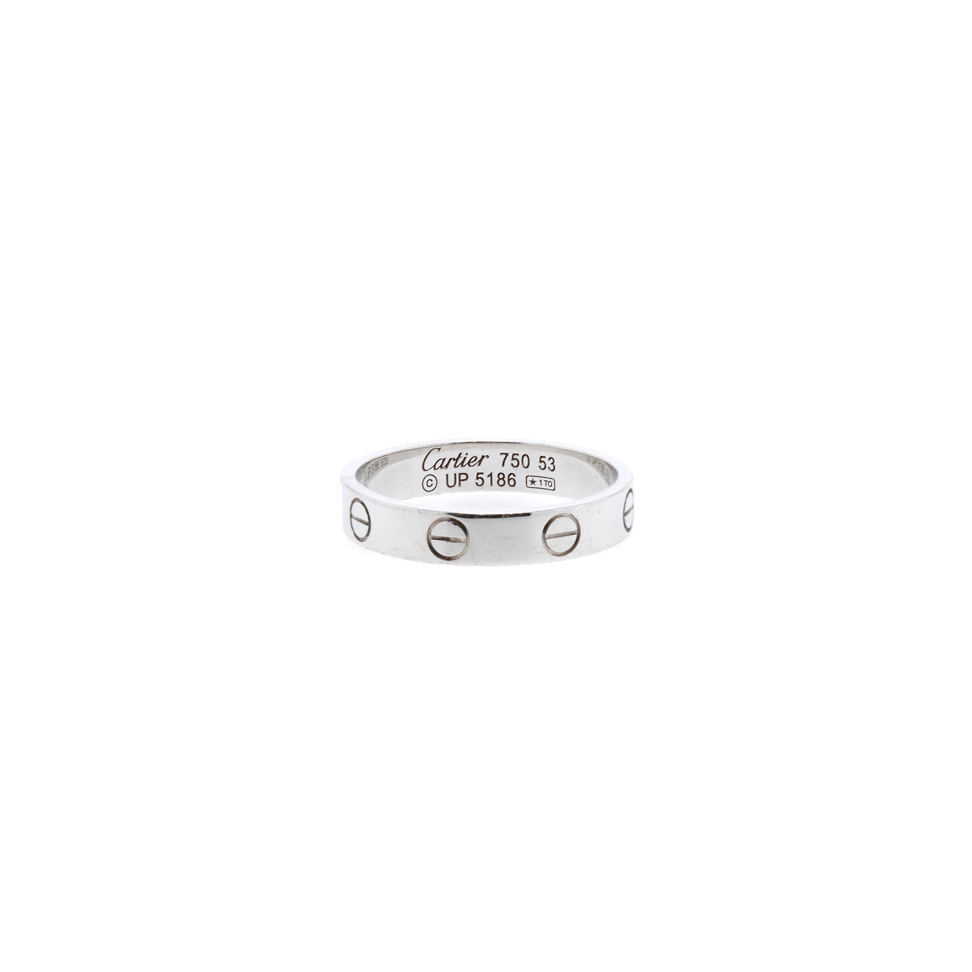 Cartier 18k White Gold Love Wedding Band Ring w/ Box