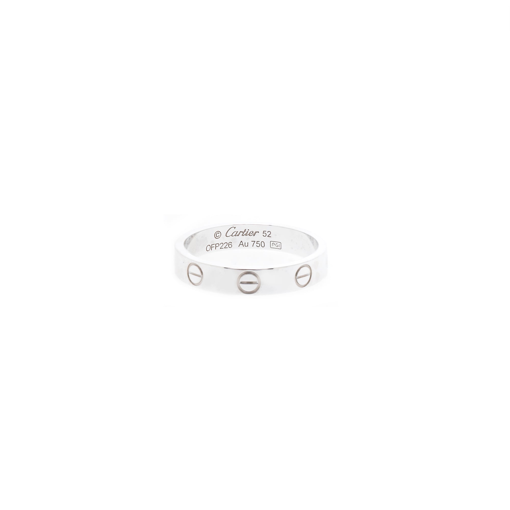 Cartier 18k White Gold Love Wedding Band Ring w/ Box & Certificate