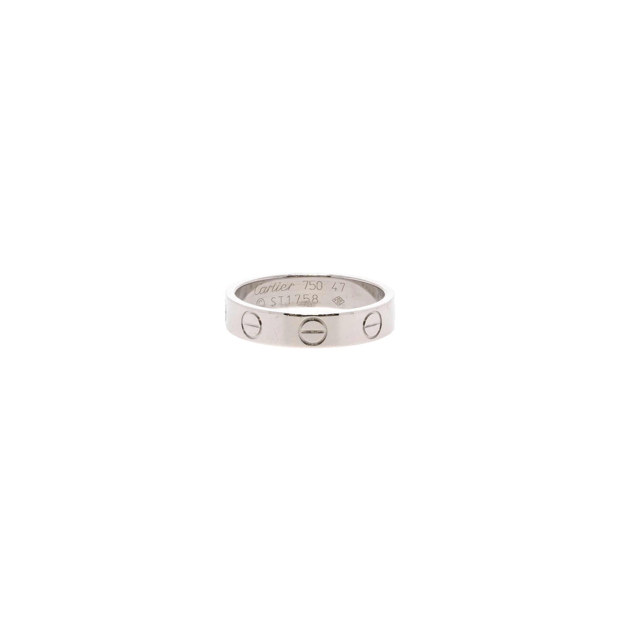 Cartier 18k White Gold Love Wedding Band Ring w/ Certificate