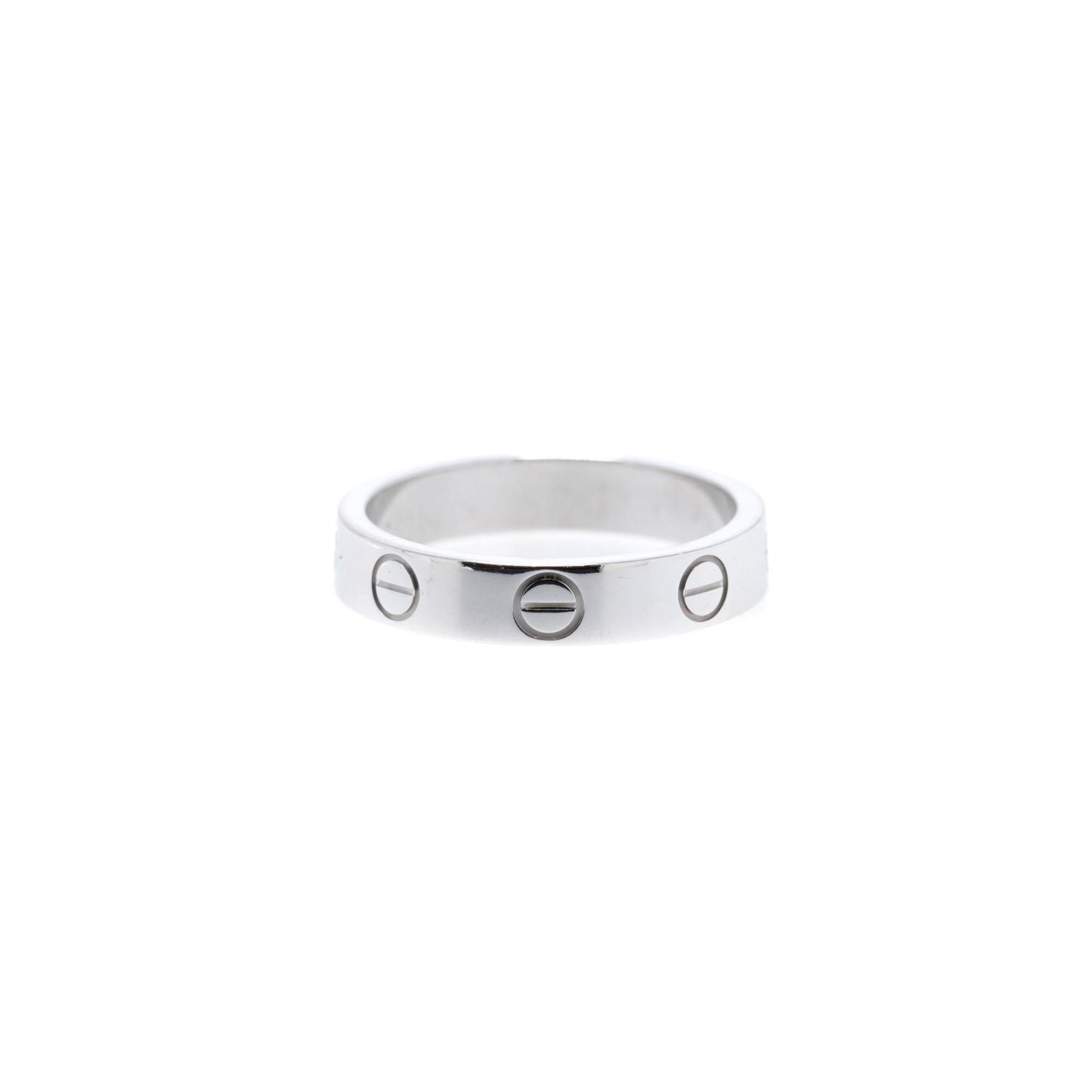 Cartier 18k White Gold Love Wedding Band Ring