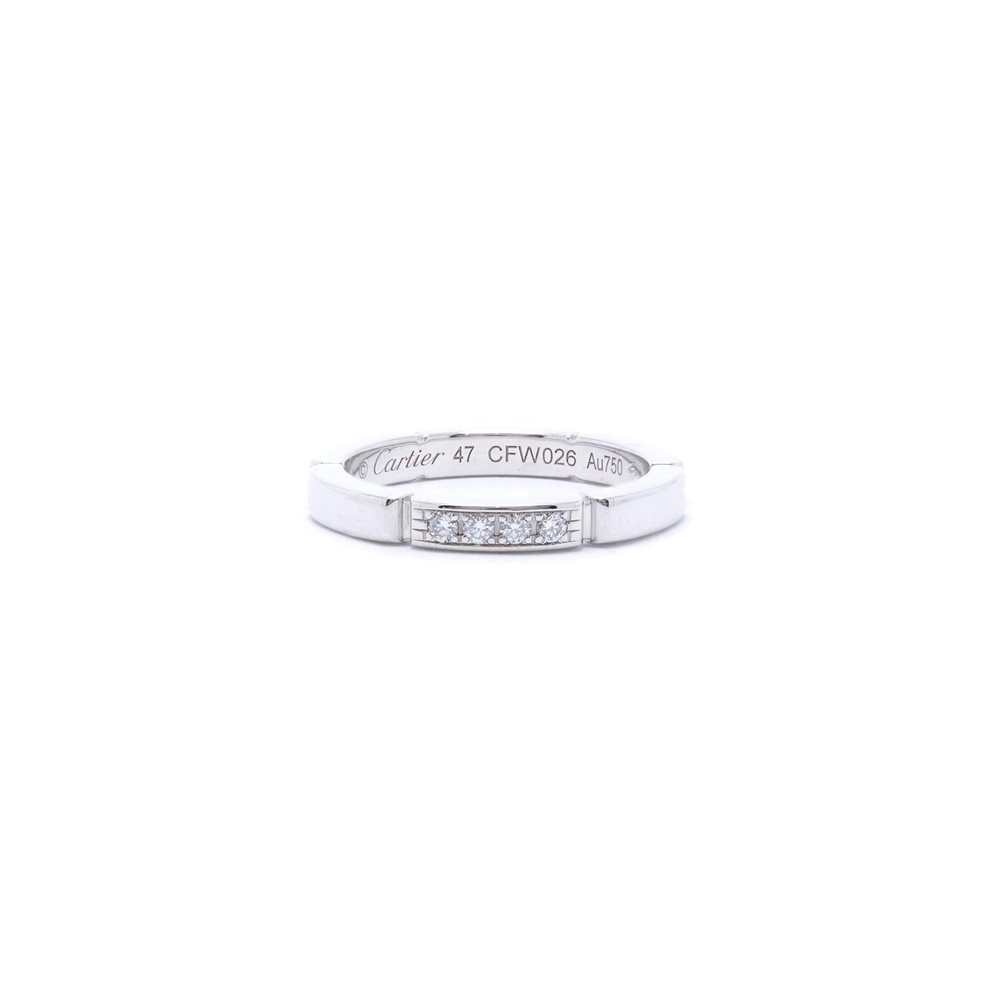Cartier 18k White Gold Maillon Panthere Diamond Wedding Band Ring