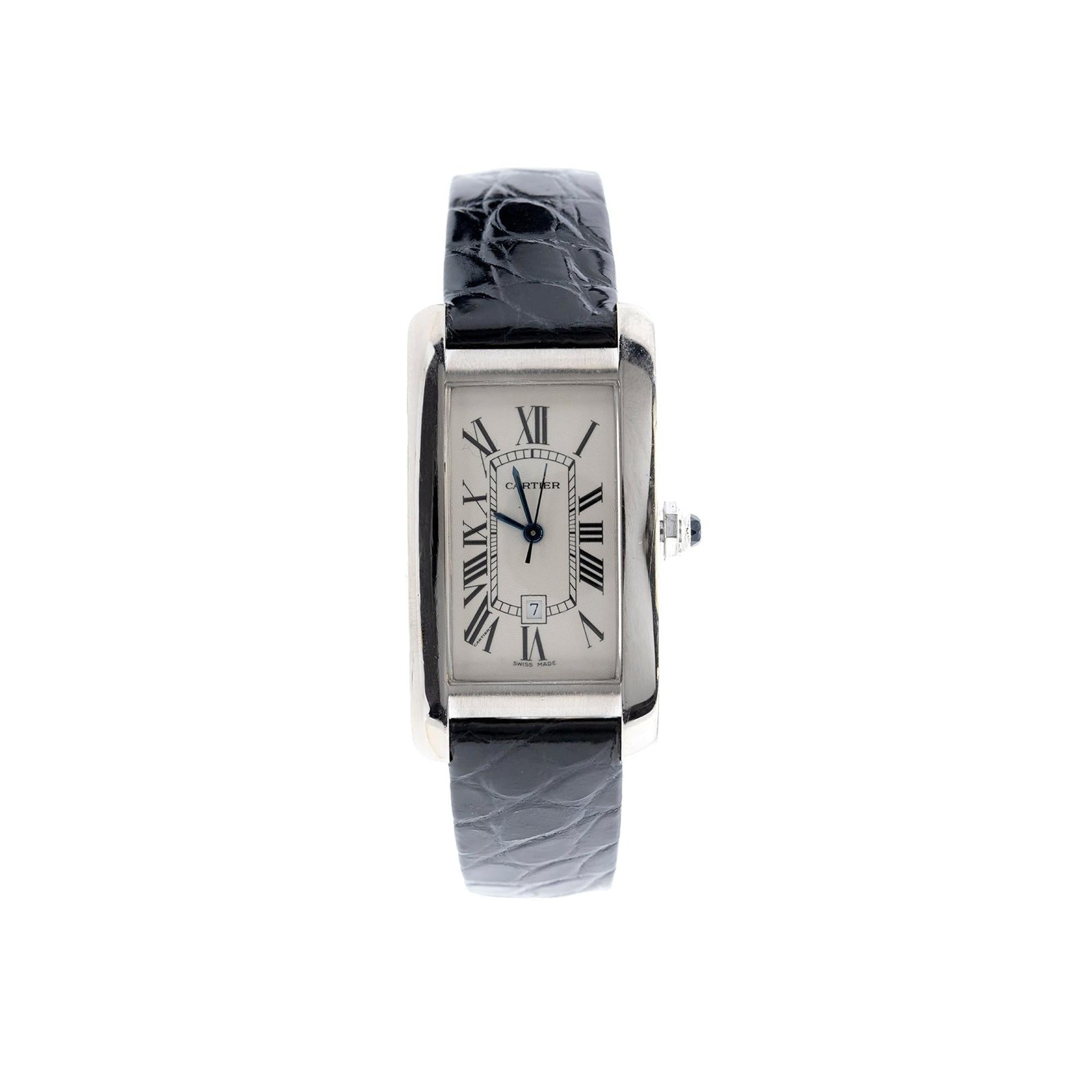 Cartier 18k White Gold Tank Americaine Watch, Medium Model