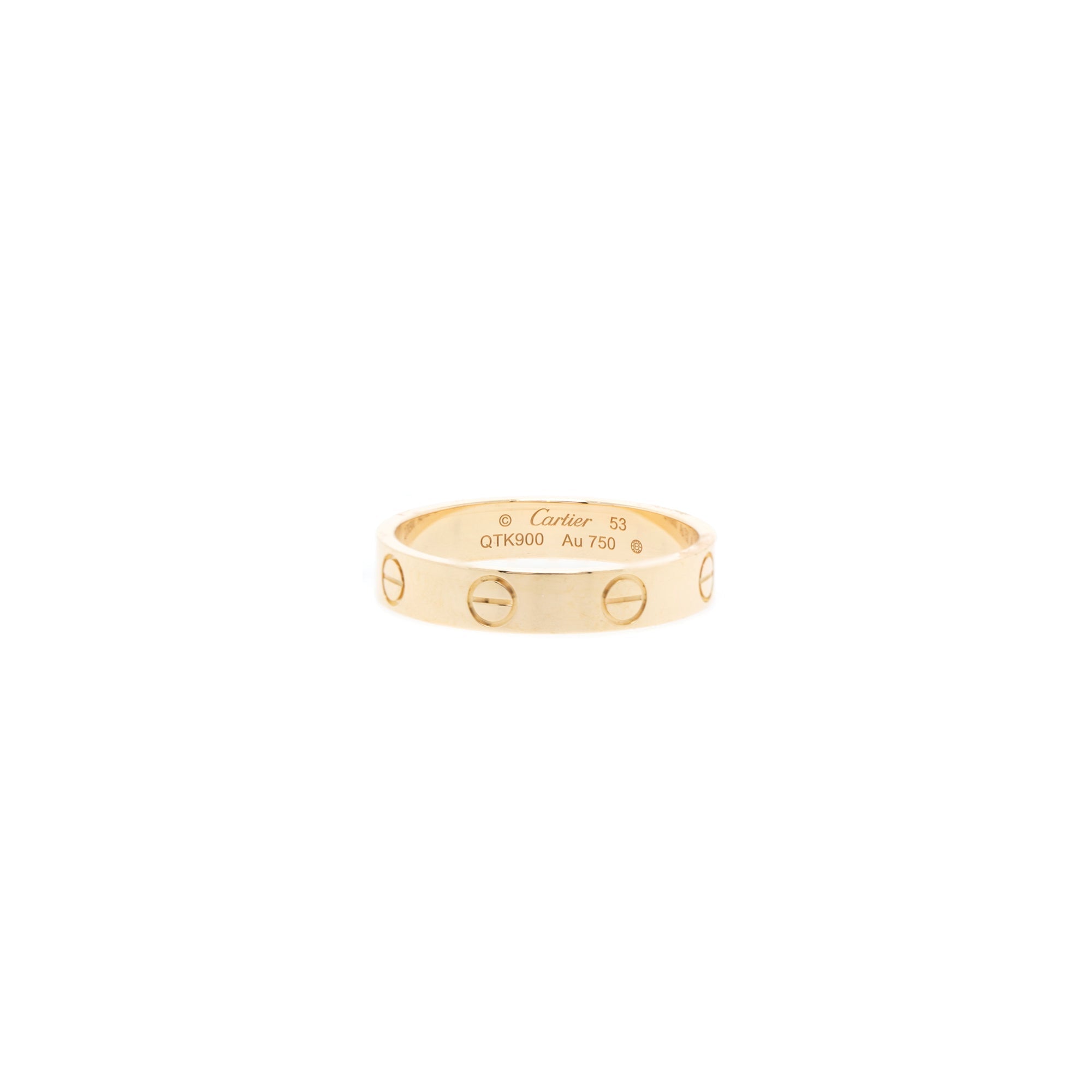 Cartier 18k Yellow Gold 3.6 mm Love Wedding Band Ring w/ Box, Receipt & Certificate