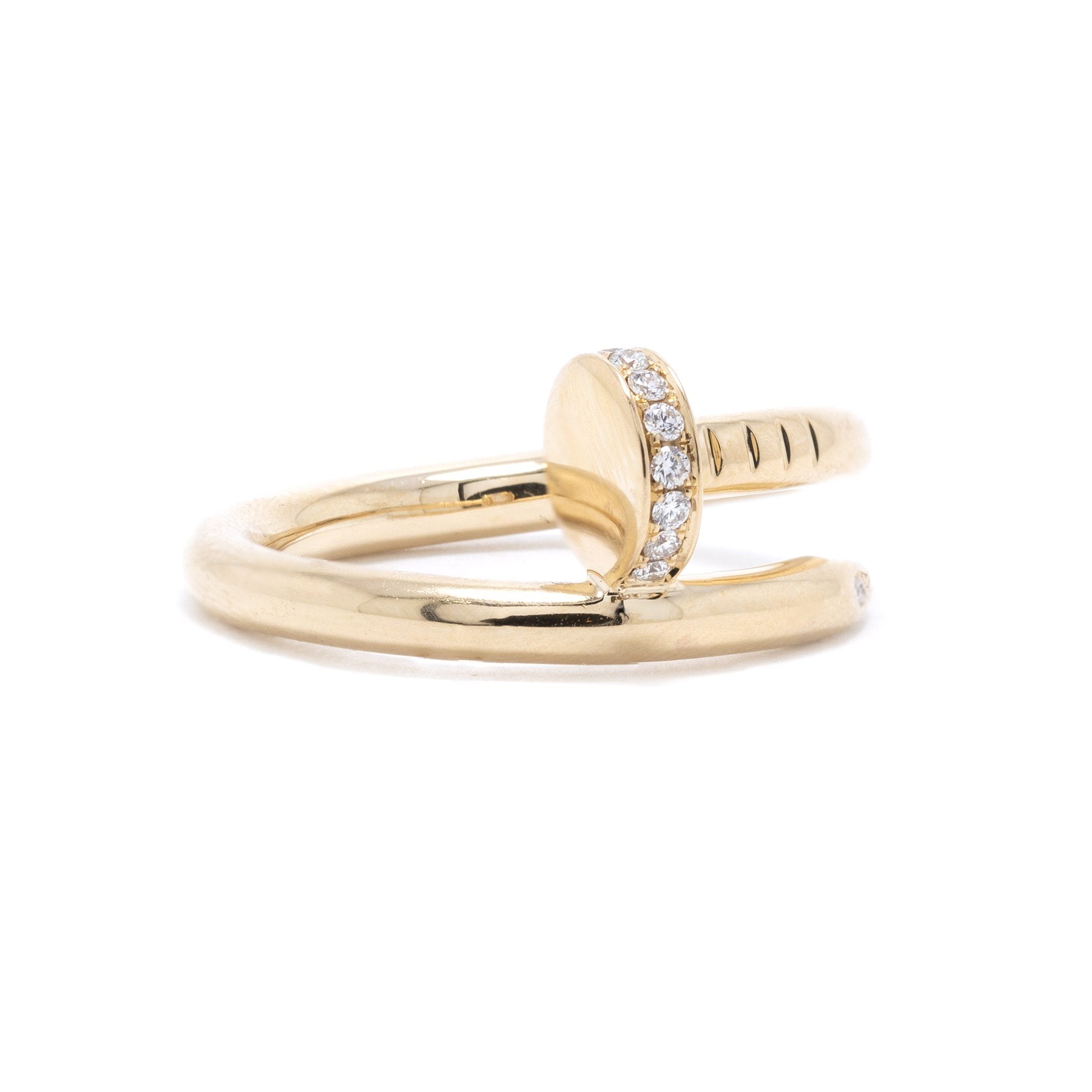 Cartier 18k Yellow Gold Juste Un Clou Ring with Diamonds