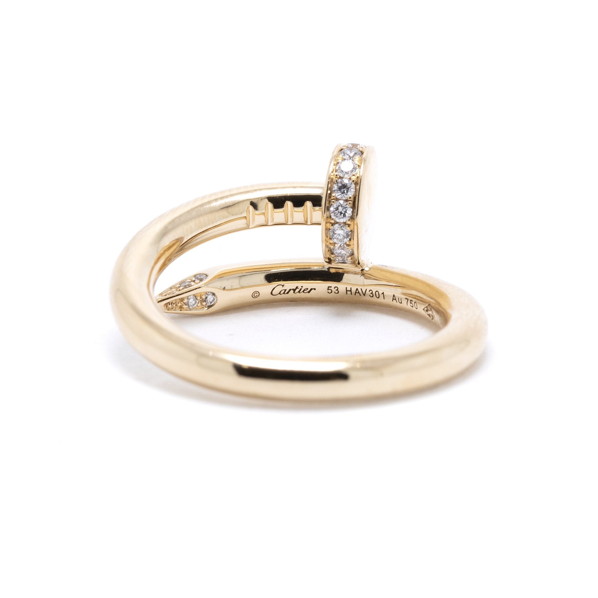 Cartier 18k Yellow Gold Juste Un Clou Ring with Diamonds