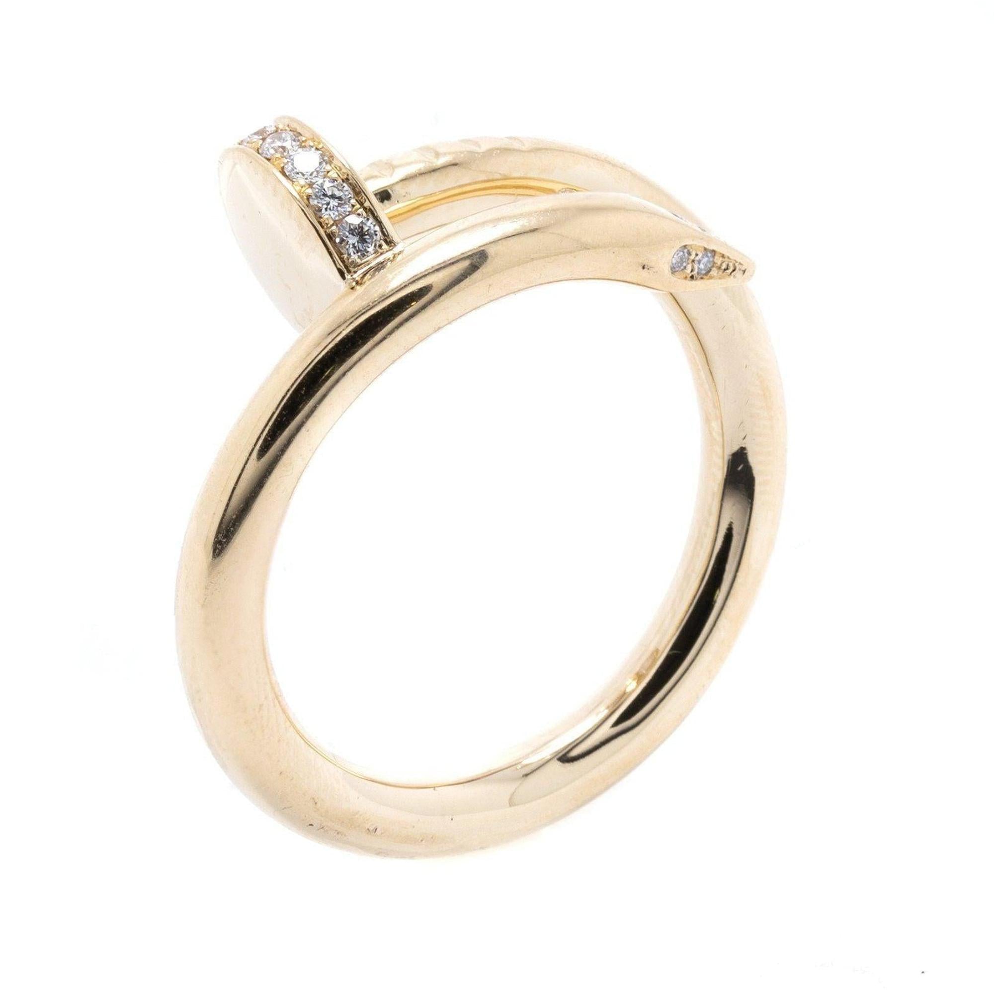 Cartier 18k Yellow Gold Juste Un Clou Ring with Diamonds