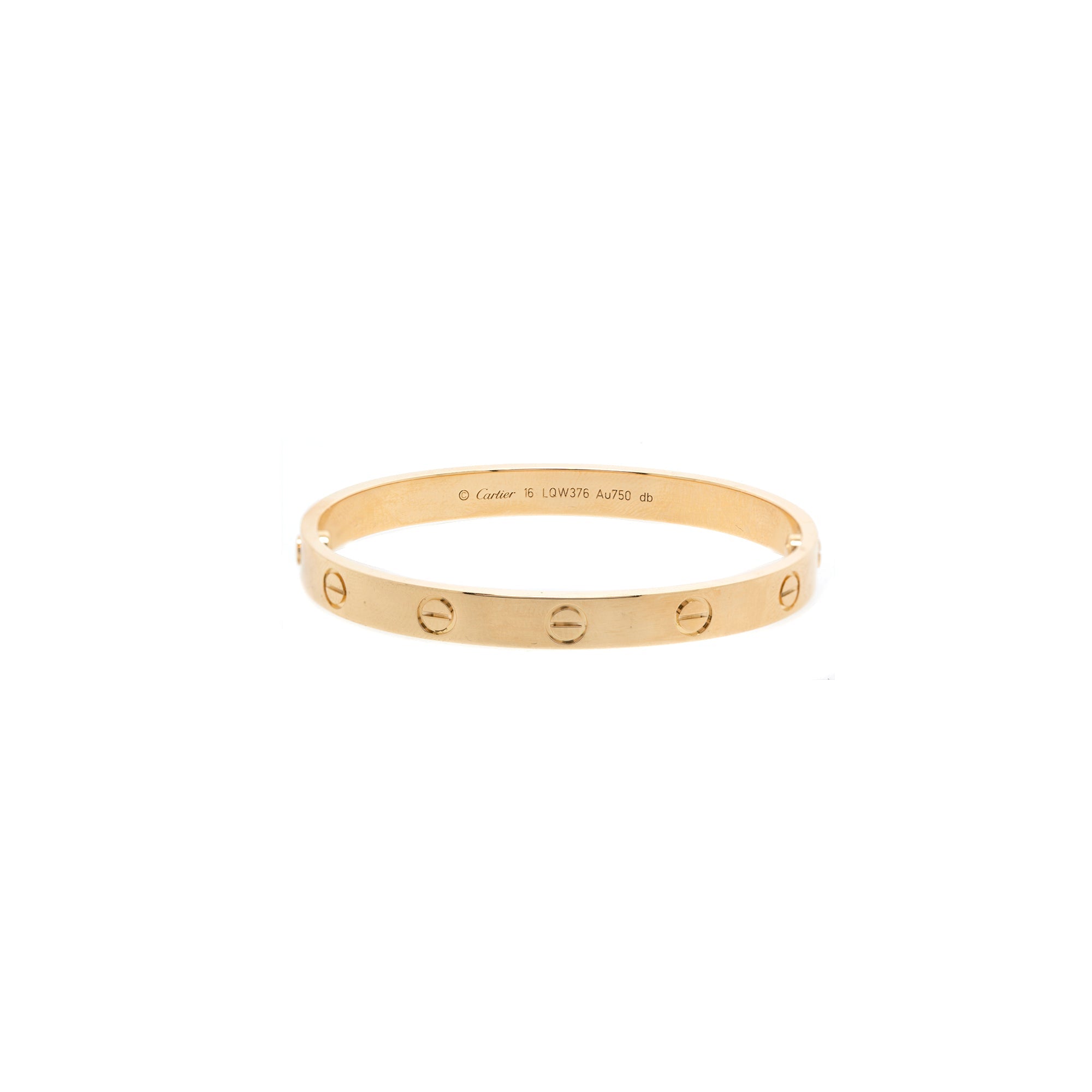 Cartier 18k Yellow Gold Love Bracelet w/ Box & Certificate