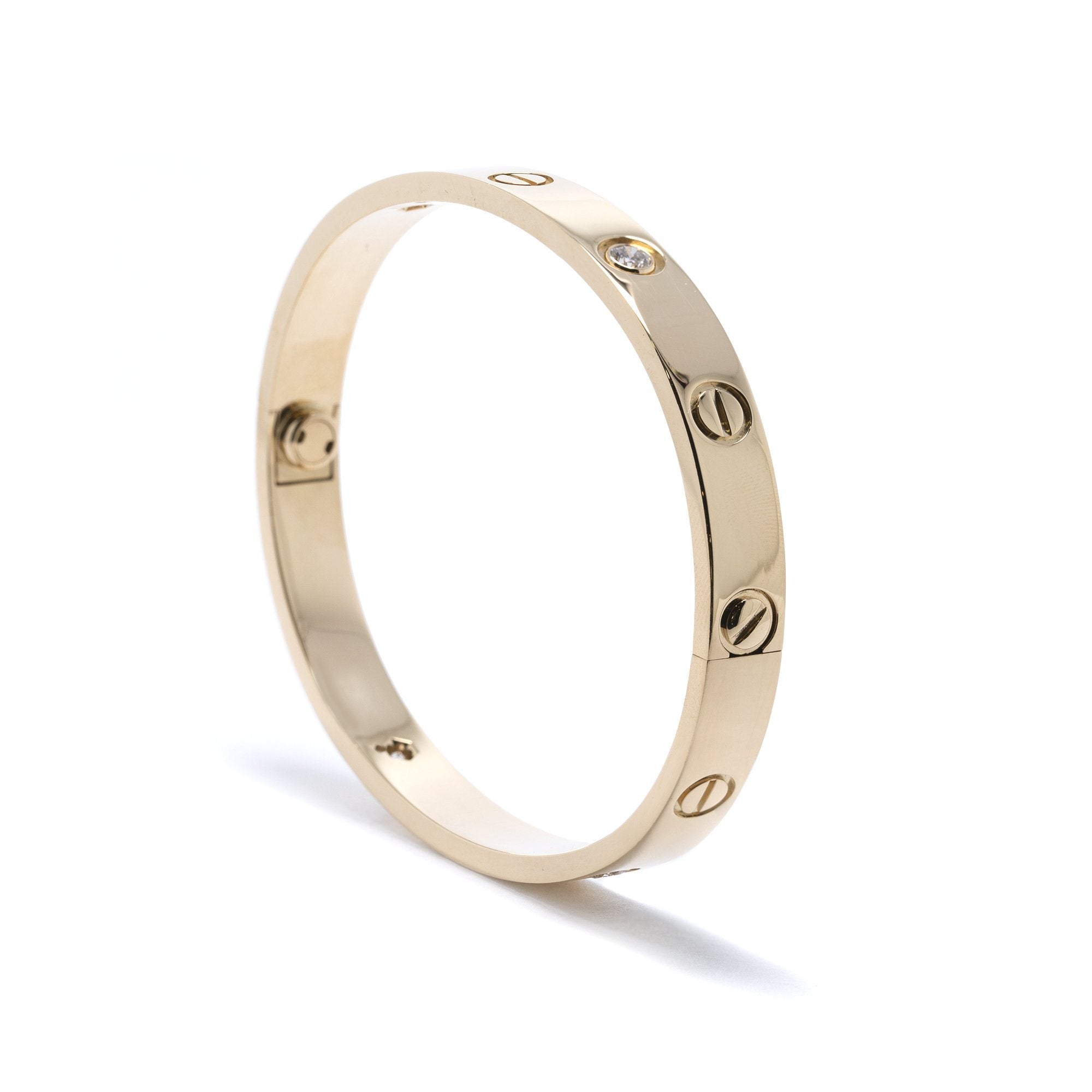 Cartier 18k Yellow Gold Love Bracelet with 4 Diamonds