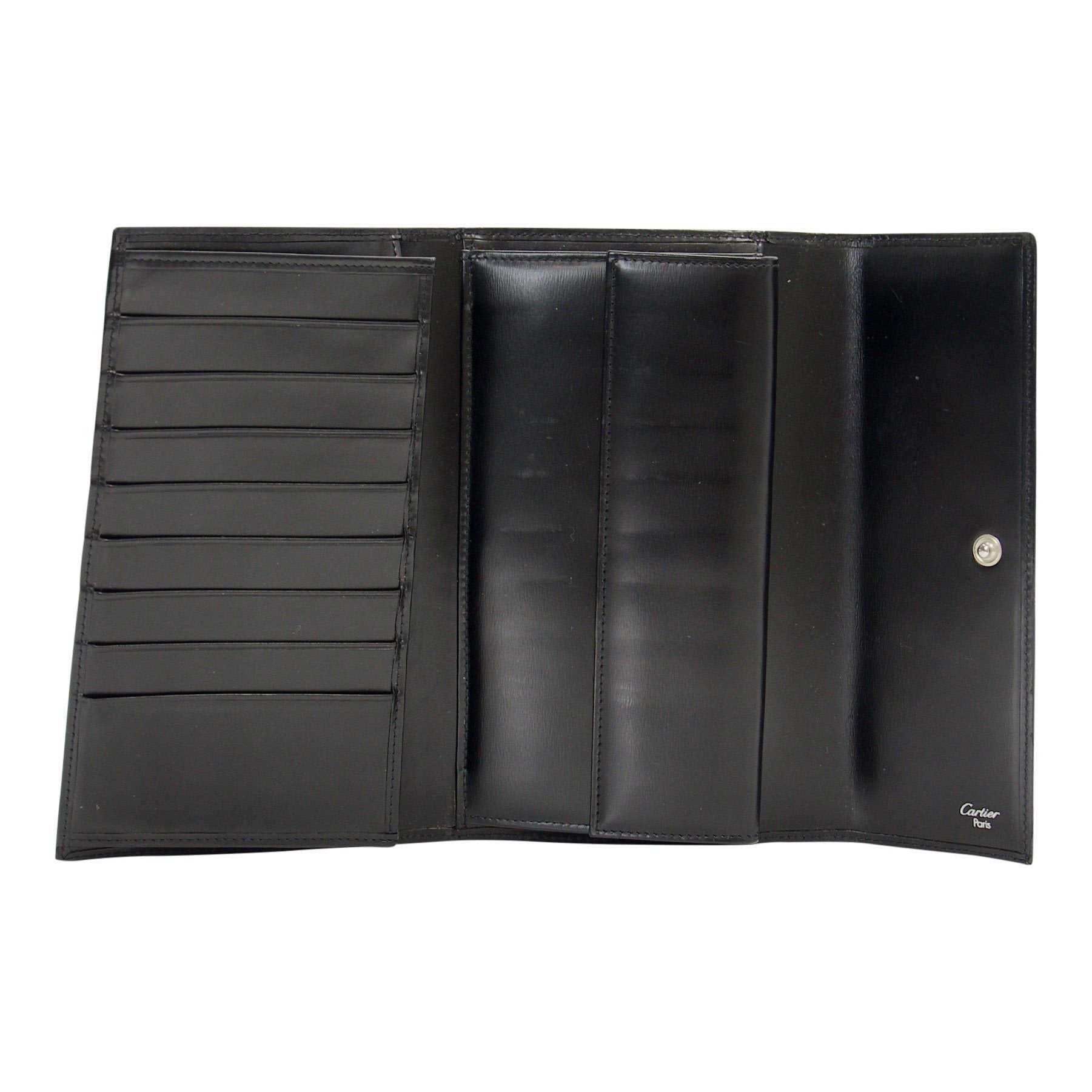 Cartier Black Panthere Tri-Fold Wallet